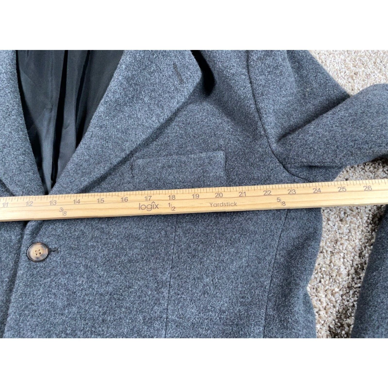 Gap GAP Blazer Jacket Three-Button Wool Dark Gray Men Large L Notch 2 Piece Classic Preppy Casual Vintage: No Size 42R - 6 Thumbnail