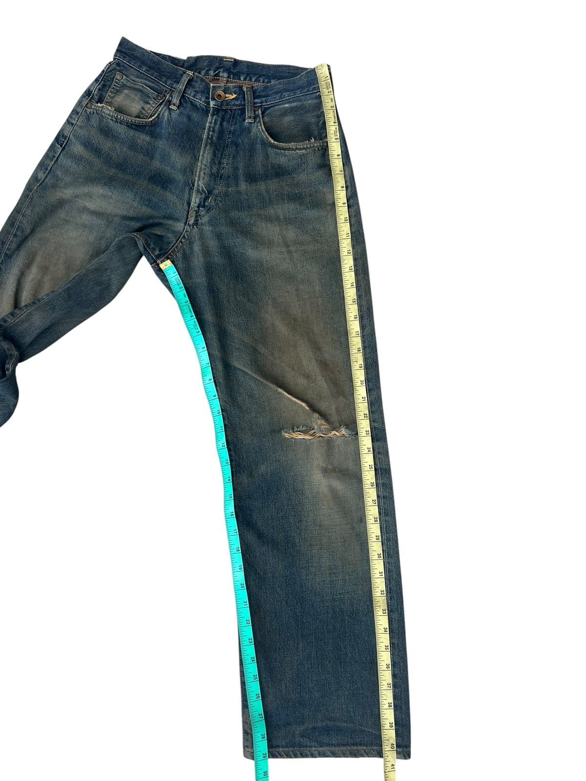 Edwin Vintage Y2K 2000s Edwin Aging Dirty Mud Denim Selvedge Jeans Size US 29 - 4 Thumbnail