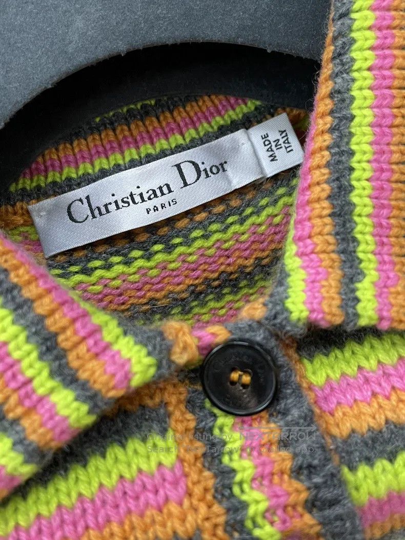 Dior Dior Colourful striped cashmere knitted short sleeves Size XS / US 0-2 / IT 36-38 - 4 Thumbnail