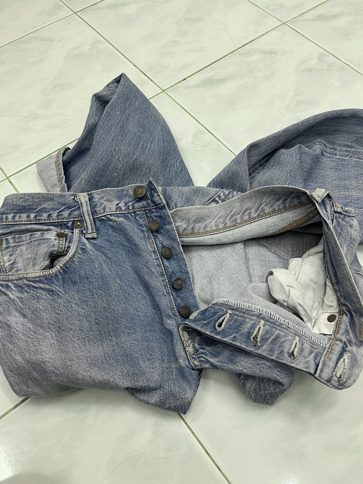 45rpm 🔥🔥🔥ARCHIVE 45RPM SELVEDGE DISTRESSED DENIM Size US 32 / EU 48 - 18 Thumbnail