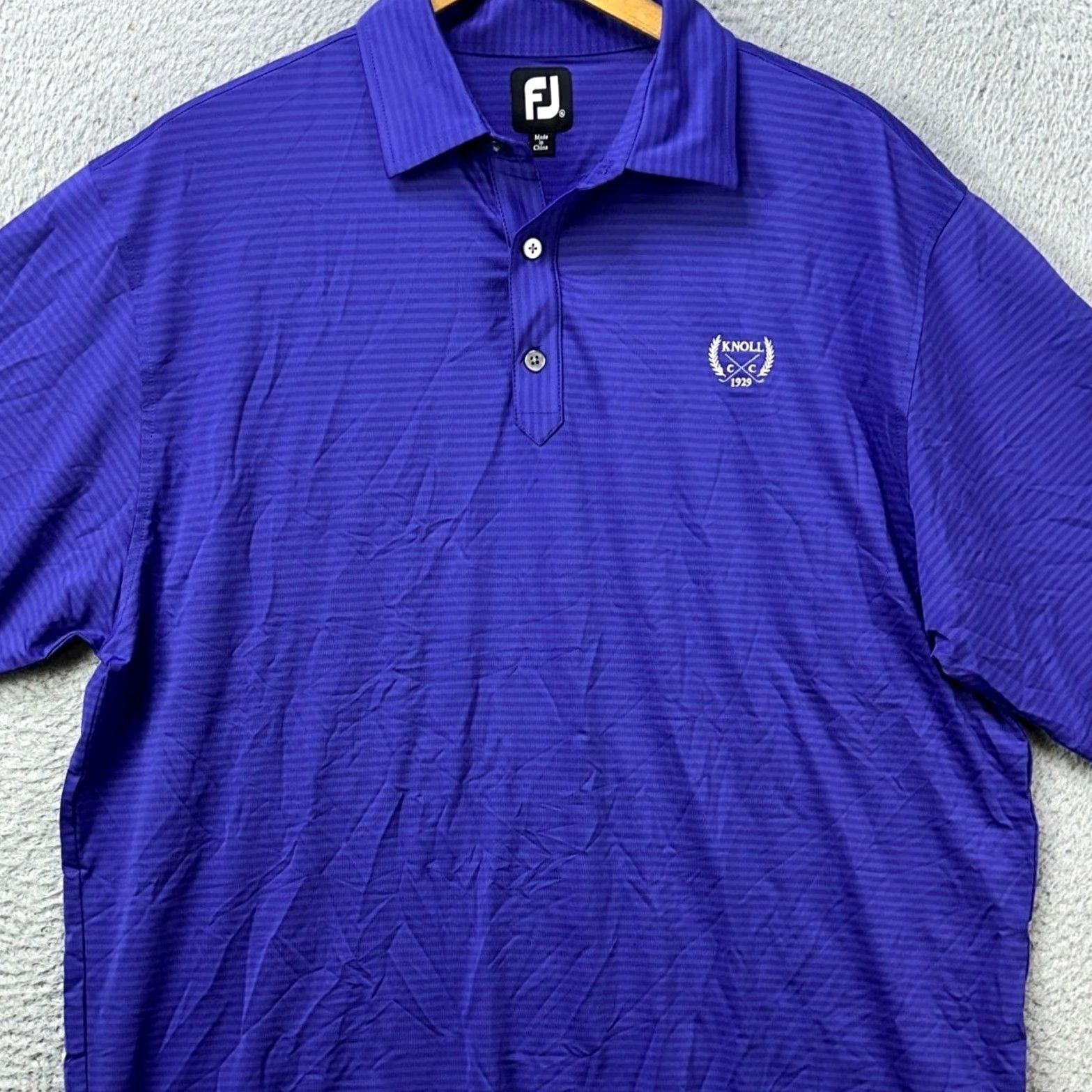 Footjoy FootJoy FJ Performance Shirt Polo Striped Purple Golf XL Mens Shirt Polo Size US XL / EU 56 / 4 - 2 Thumbnail