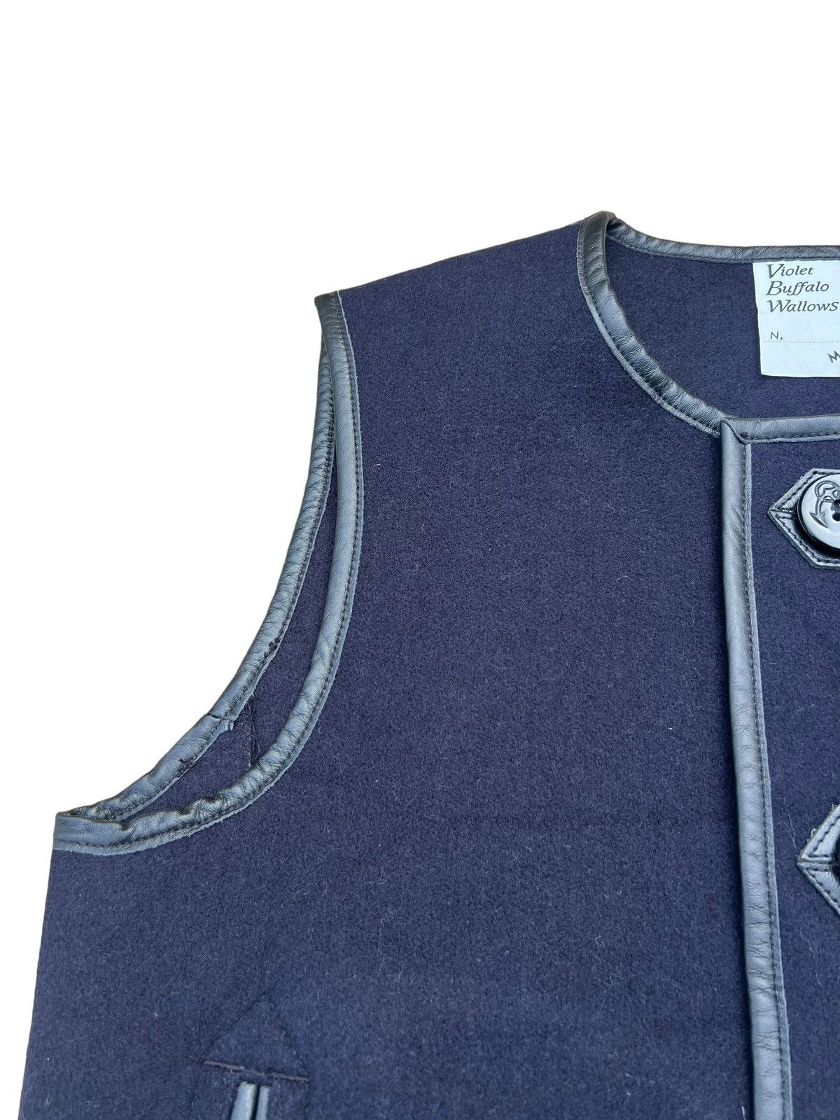 Freewheelers Violet Buffalo Wallows Wool Cowhide Leather Trim USN Vest Size US M / EU 48-50 / 2 - 6 Thumbnail