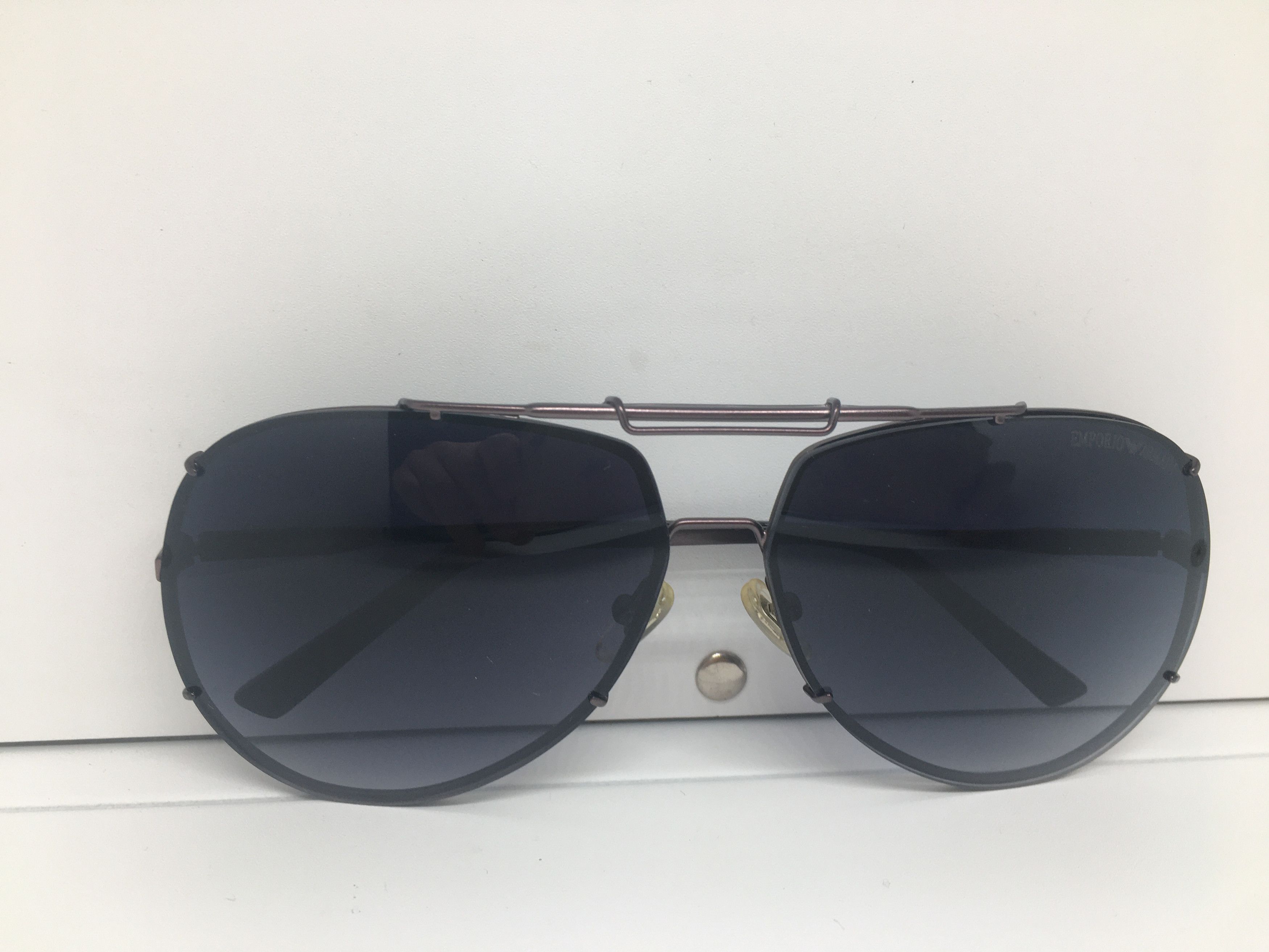 Emporio Armani Vintage Emporio Armani EA9885 Aviator Sunglasses Frame Pilot Size ONE SIZE - 8 Thumbnail