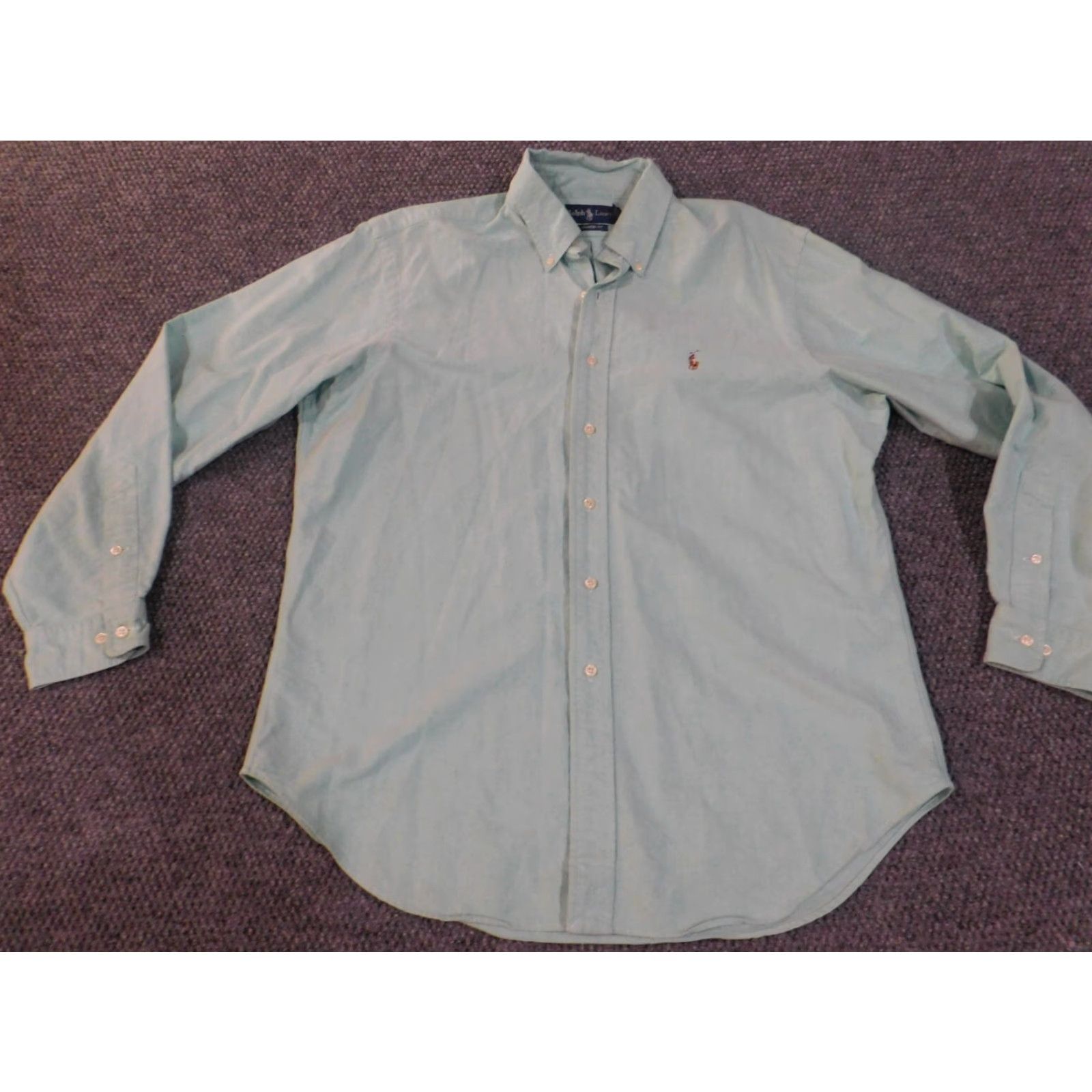 Ralph Lauren Ralph Lauren Shirt Mens Dress Shirt Button-Down 16.5 Green Cotton Knit Regular Barrel Cuff Size US XL / EU 56 / 4 - 3 Thumbnail