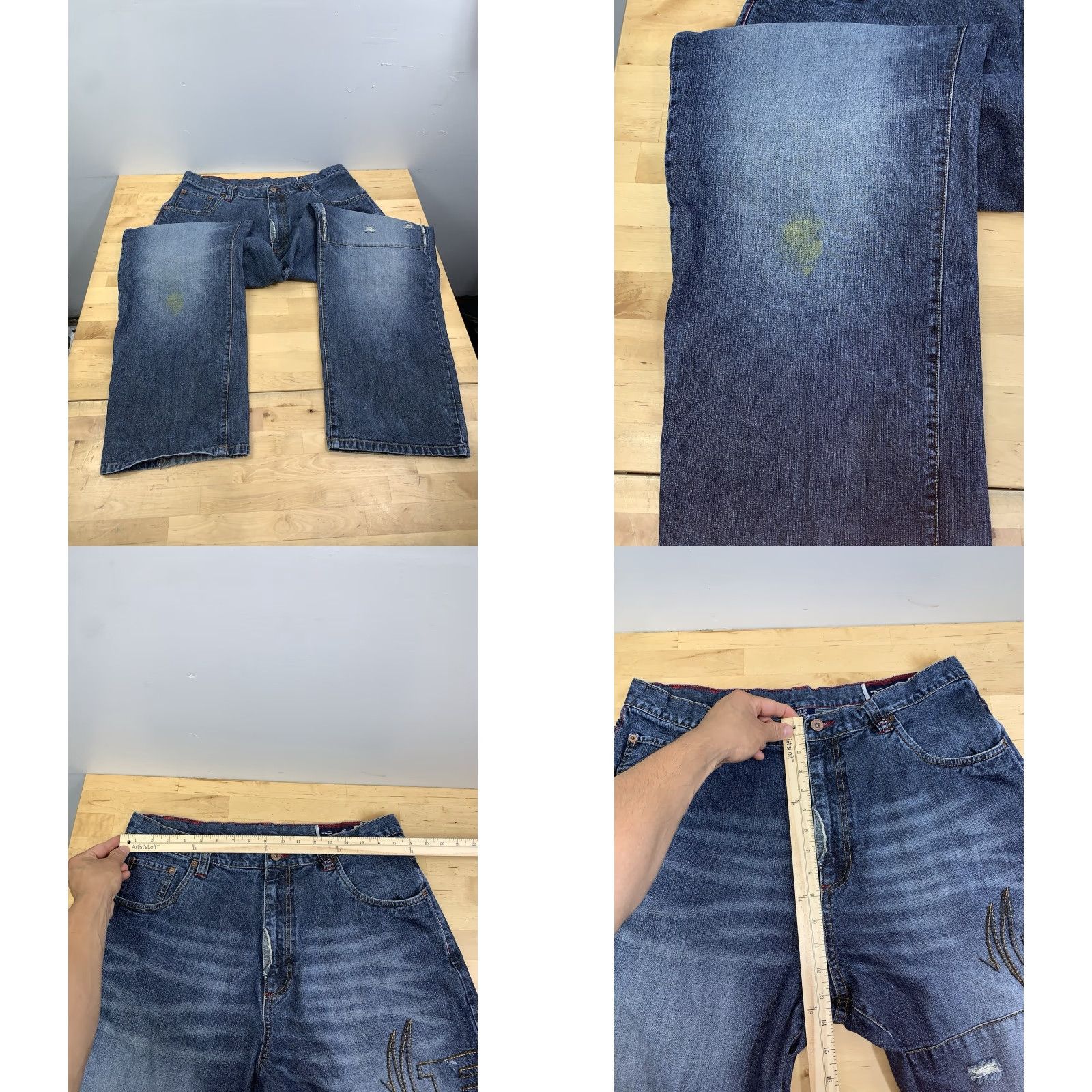 Phat Farm VINTAGE Phat Farm Jeans Mens 36x33 Blue Logo Y2K Grunge Hip Hop Straight Denim 11815 Mens Size US 36 / EU 52 - 8 Thumbnail