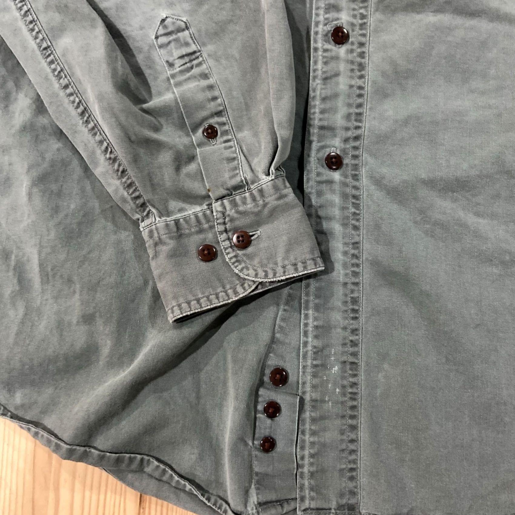 Evergreen Evergreen Men's Shirt L Green Button-Up Short Sleeve Collared Front-Top Casual Outdoor 100% Cotton Regular Fit Vintage No Size US L / EU 52-54 / 3 - 5 Thumbnail