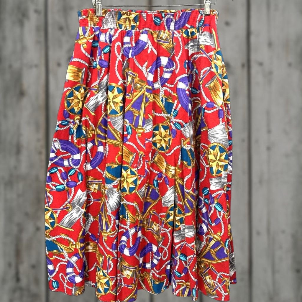 Vintage VINTAGE Tumbleweeds Maxi Skirt Women Large Red 70s Boho Prairie Cottagecore Y2K 90s Fashion Size 36" / US 14 / IT 50 - 1 Thumbnail