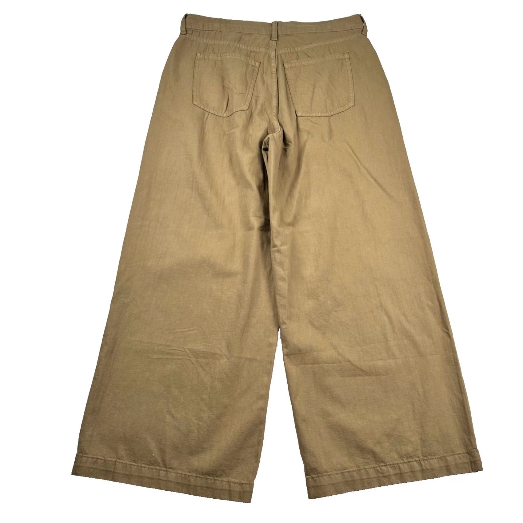 Old Navy Old Navy Pants Women High Rise Drapey Drawcord Wide Leg Baggy Tan Canvas Size 32" / US 10 / IT 46 - 2 Thumbnail