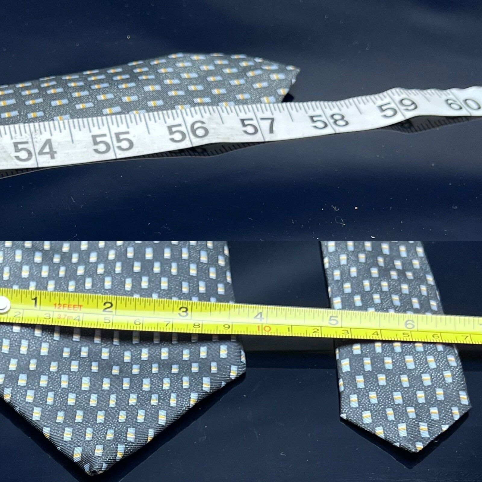 Vintage Vintage St Michael Marks & Spencer Silk Tie Grey Size ONE SIZE - 4 Thumbnail