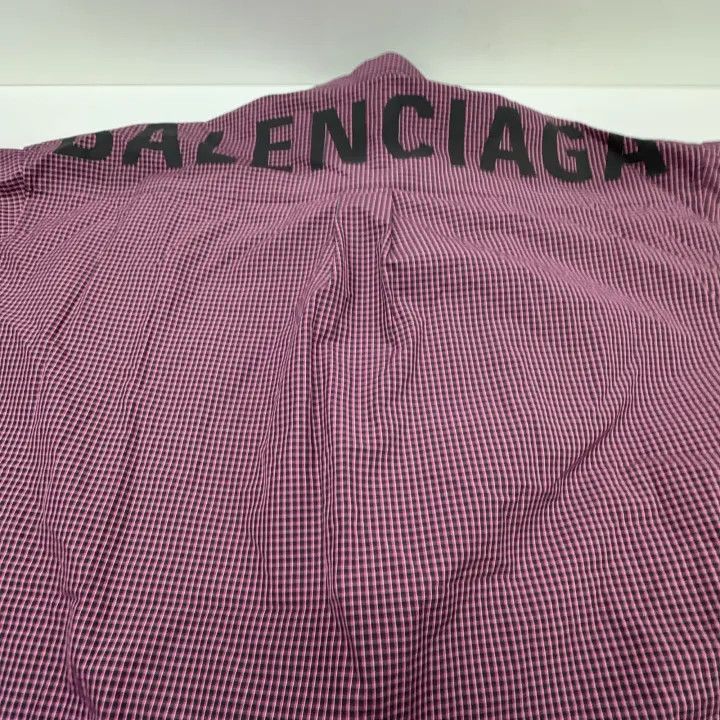 Balenciaga Balenciaga Balenciaga Pink Striped Letter Shirt -2507 Size US S / EU 44-46 / 1 - 5 Thumbnail