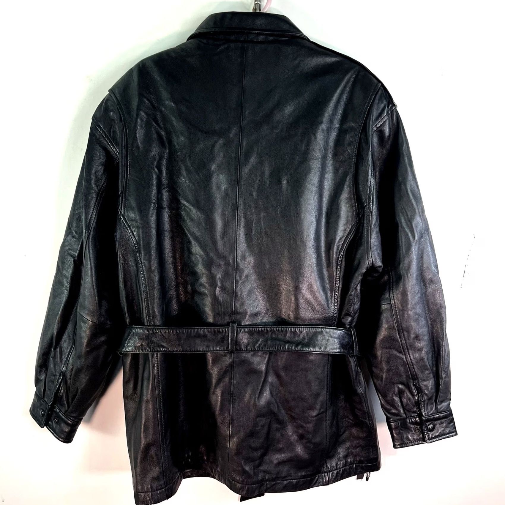 Vintage Wilsons Leather Coat Mens Size M Black Thinsulate Removable Liner Belted Lined Vintage: No Overcoat Size US M / EU 48-50 / 2 - 5 Thumbnail