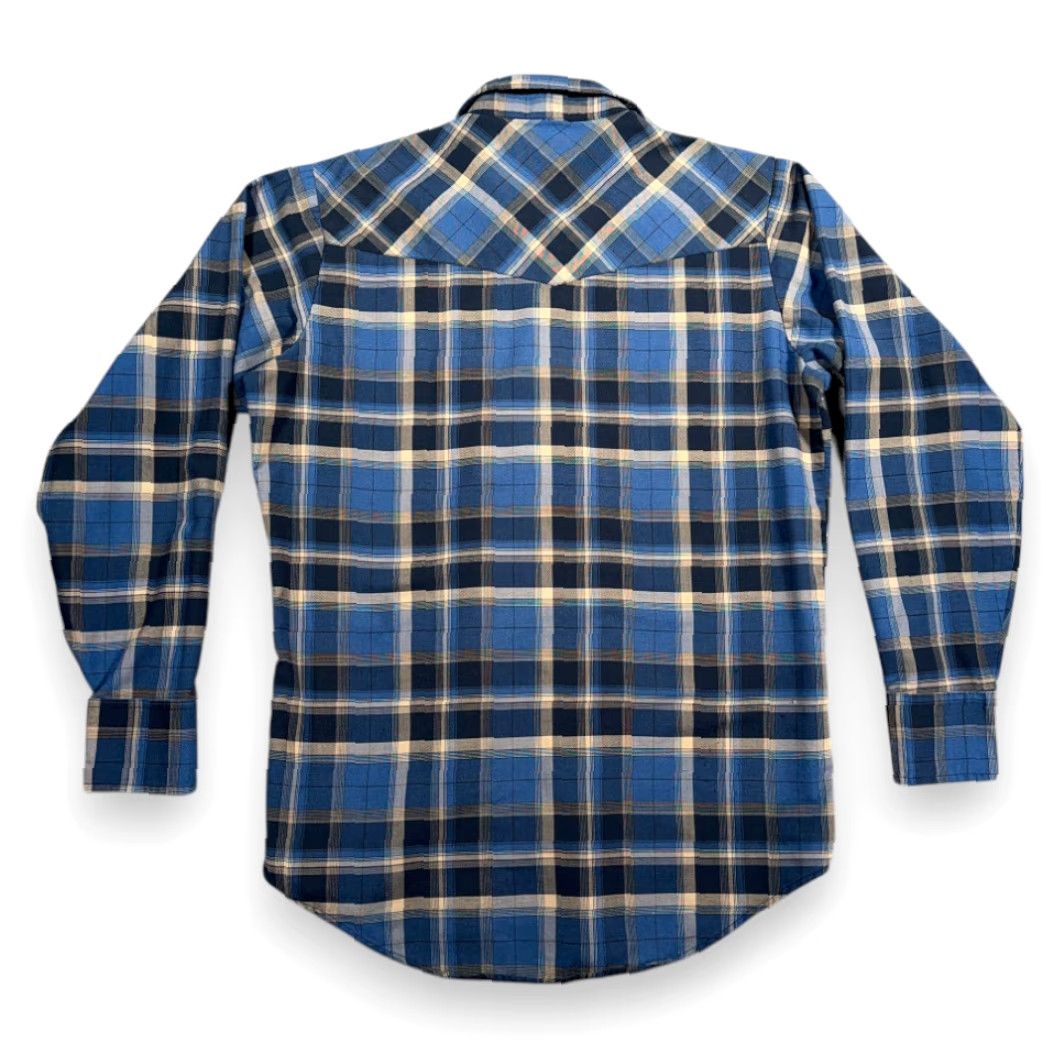 Vintage VINTAGE Ely Cattleman Western Shirt Mens Large Tall Blue Plaid Pearl Snap 90s Long Sleeve Button-Up Size US L / EU 52-54 / 3 - 3 Thumbnail