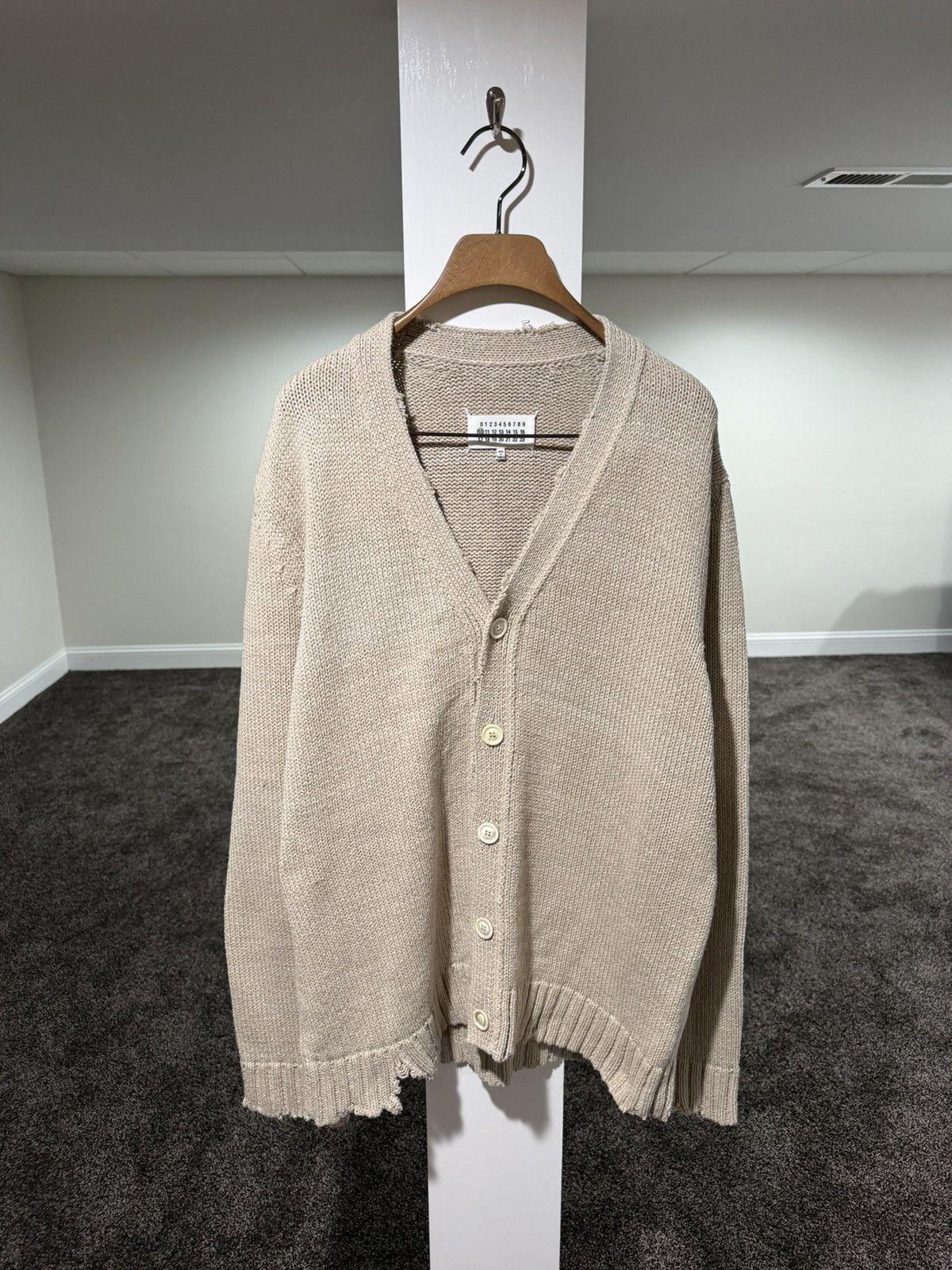 Maison Margiela Maison Margiela SS22 Ditressed Neutrals Cardigan Sweater Size US S / EU 44-46 / 1 - 3 Thumbnail