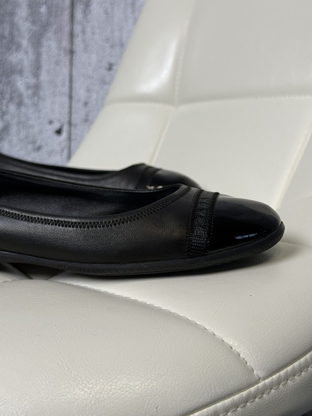Prada Vintage 00s Prada Ballet Flats Leather Patent Toe Cap Shoes Size US 8 / IT 38 - 11 Thumbnail