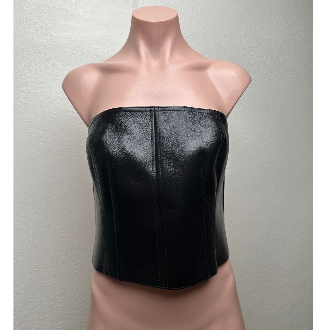 Alexander McQueen Alexander McQueen Corset Top Black Women's US 14 Leather Size XL / US 12-14 / IT 48-50 - 1 Thumbnail