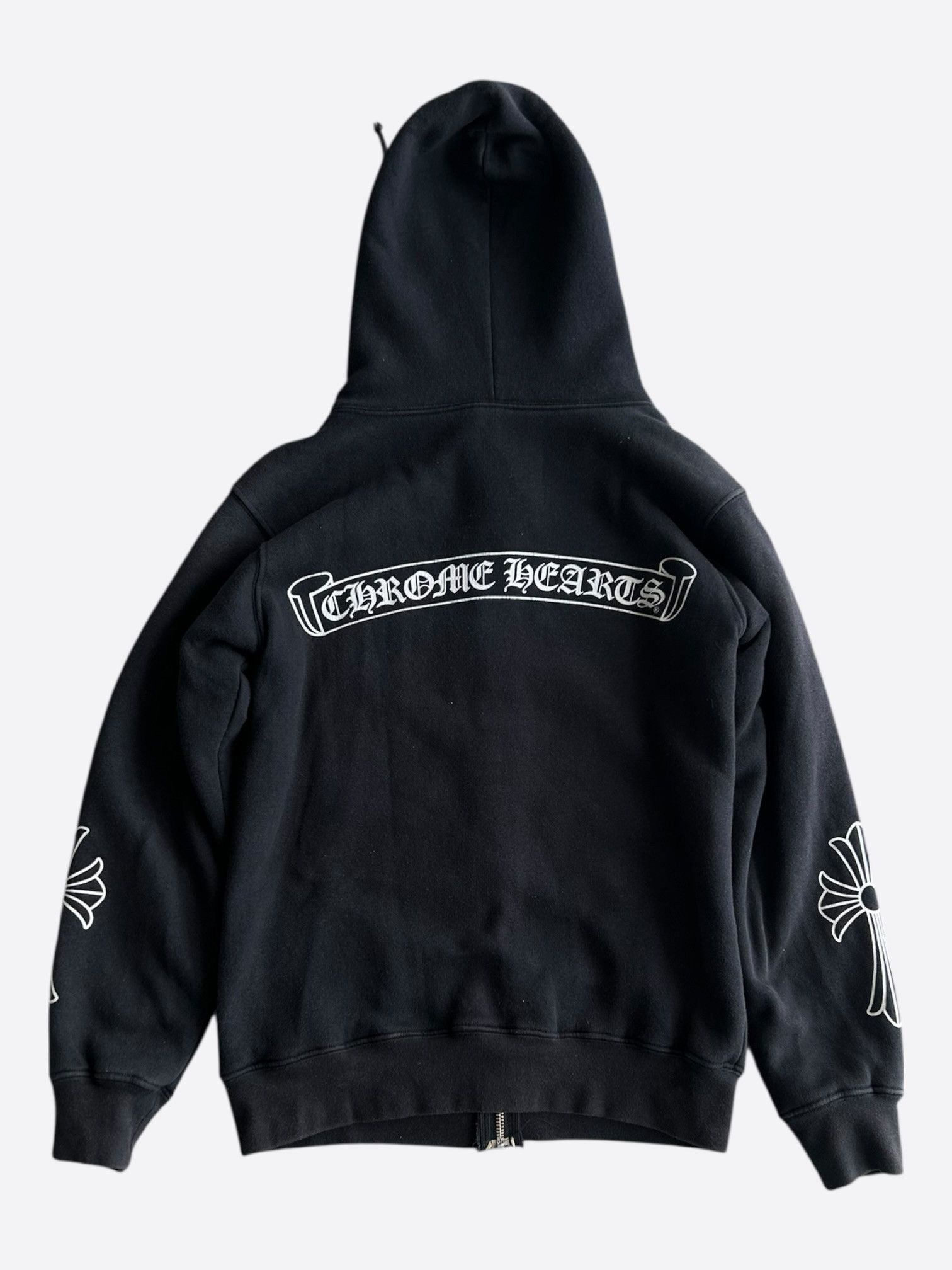 Chrome Hearts Black & White Horseshoe Cross Logo Thermal Zip Up Hoodie Size US S / EU 44-46 / 1 - 2 Thumbnail