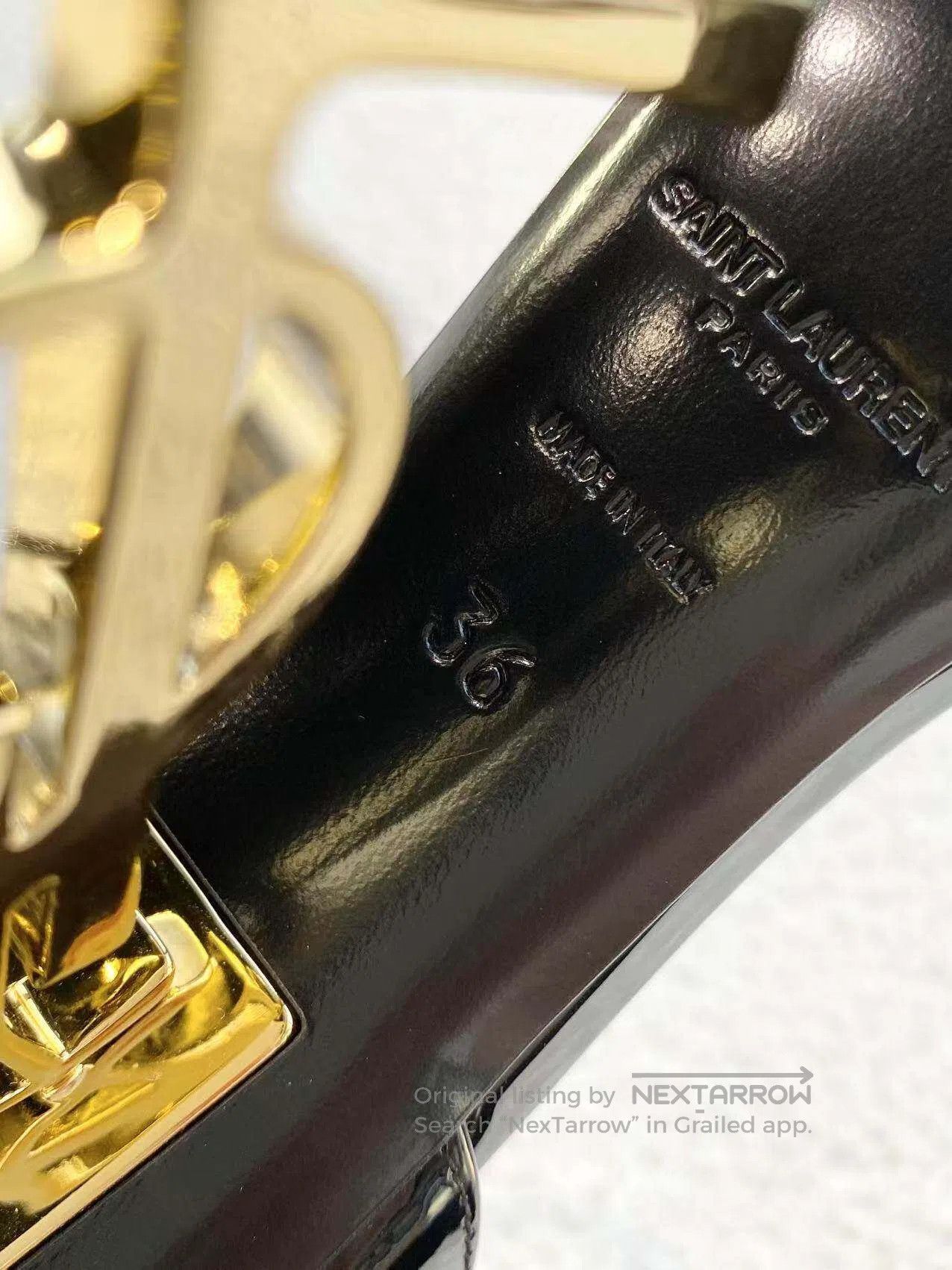 Saint Laurent Paris Saint Laurent Paris patent leather gold heels| Size US 5.5 / IT 35.5 - 8 Thumbnail