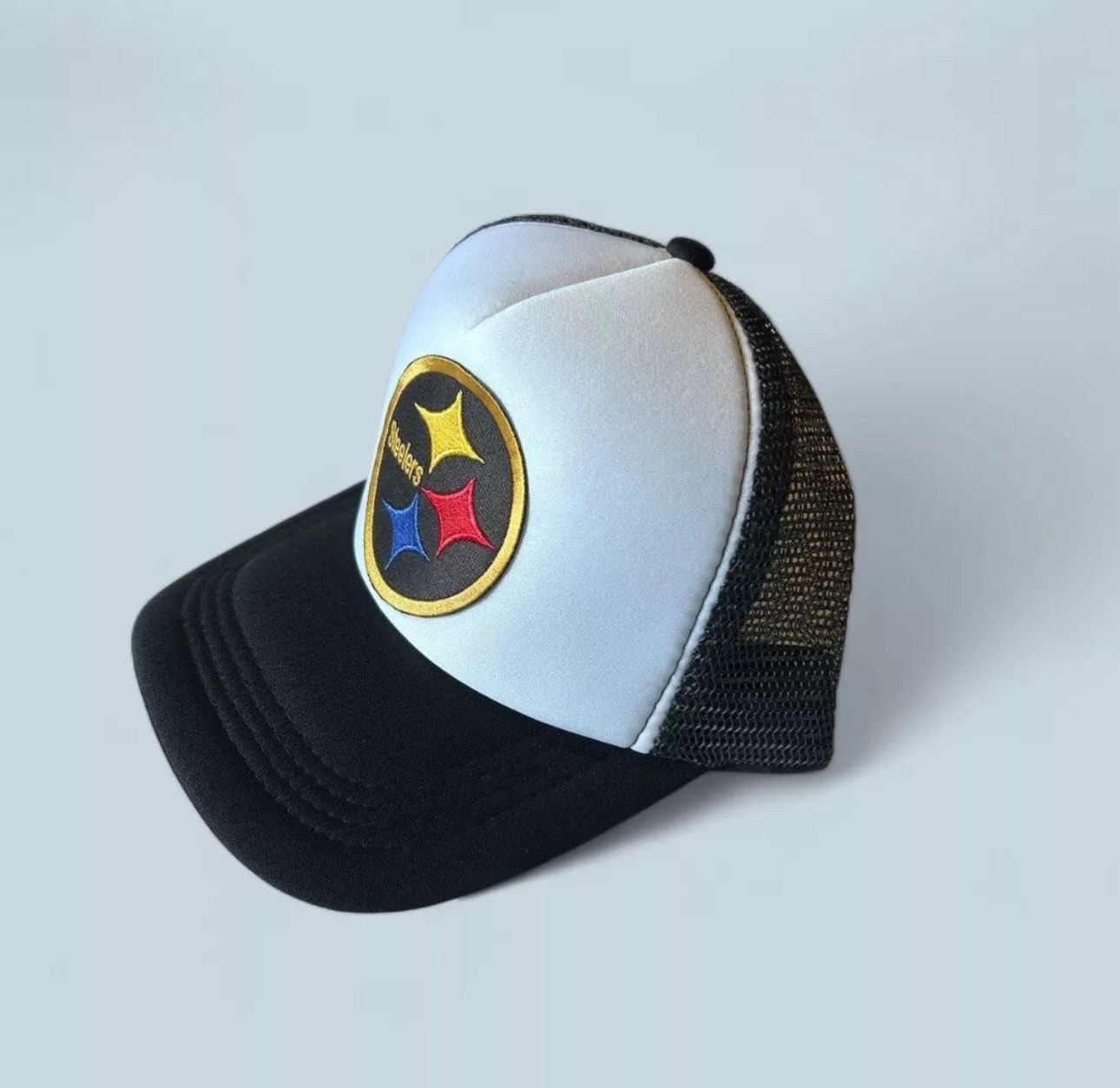 Vintage PITTSBURGH STEELERS NFL Black Mesh Trucker Snapback Hat Size ONE SIZE - 1 Thumbnail