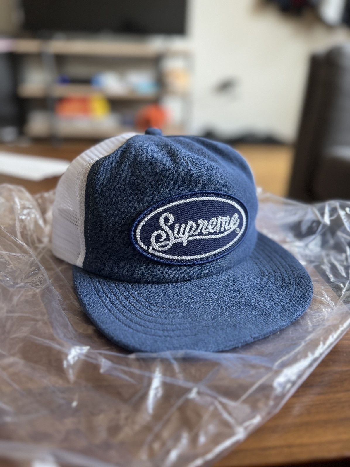 Supreme Supreme Terry Mesh Back 6-Panel Blue | Grailed