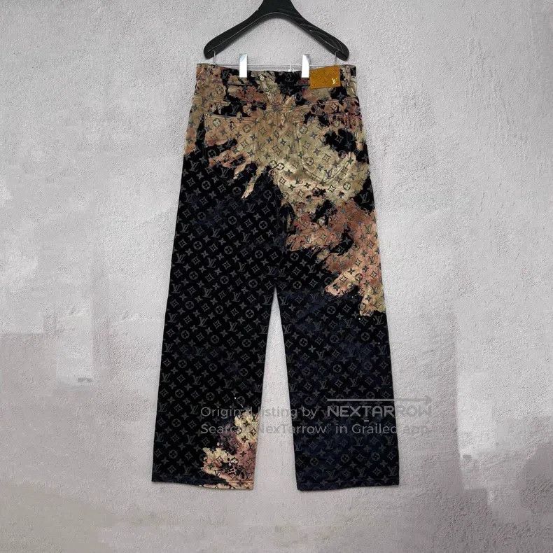 Louis Vuitton Louis Vuitton Fired Cloud Flocked Old Flower Jeans Size US 31 - 2 Thumbnail