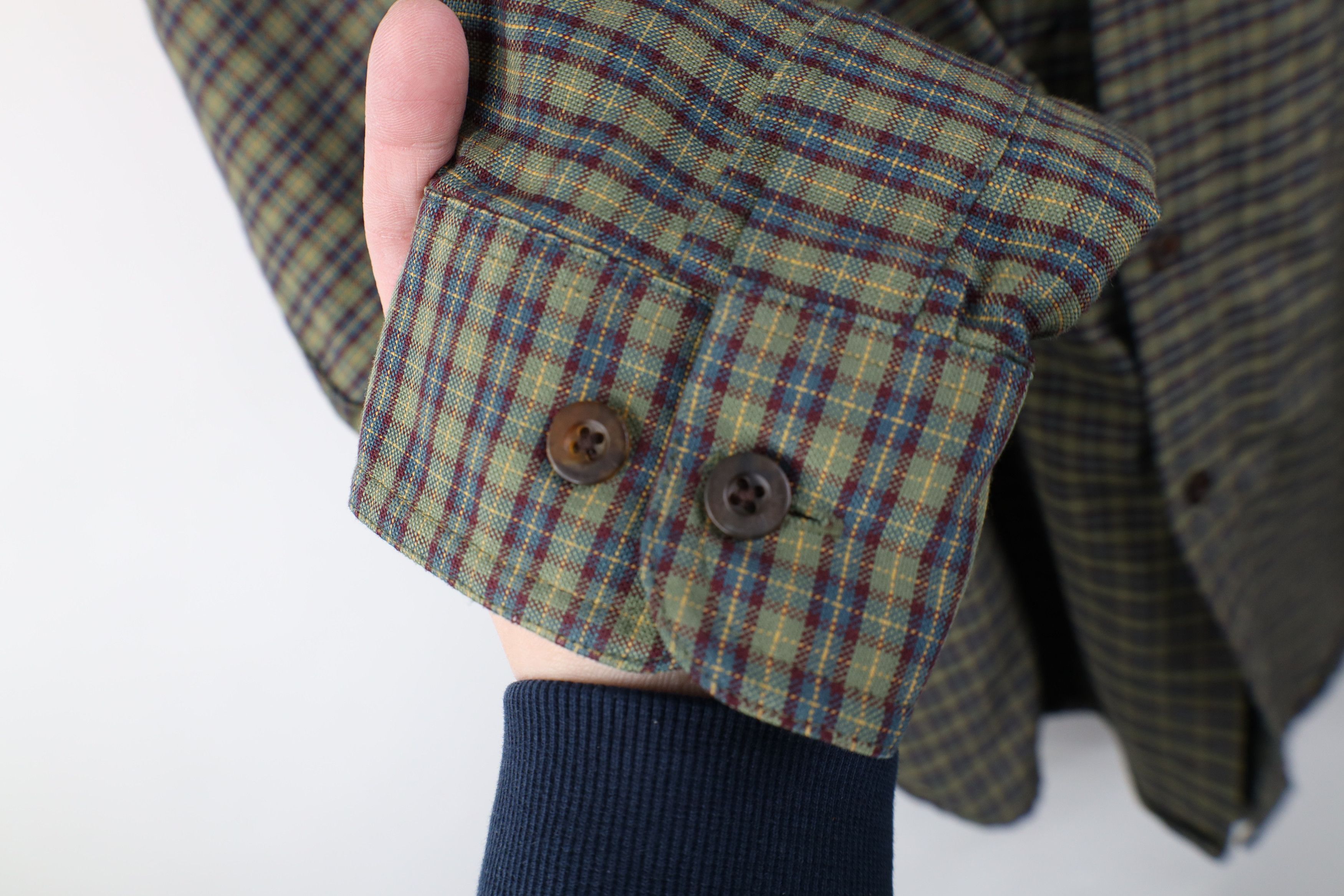 L.L. Bean Vintage 90s LL Bean Button Down Shirt Green Plaid USA Size US L / EU 52-54 / 3 - 6 Thumbnail