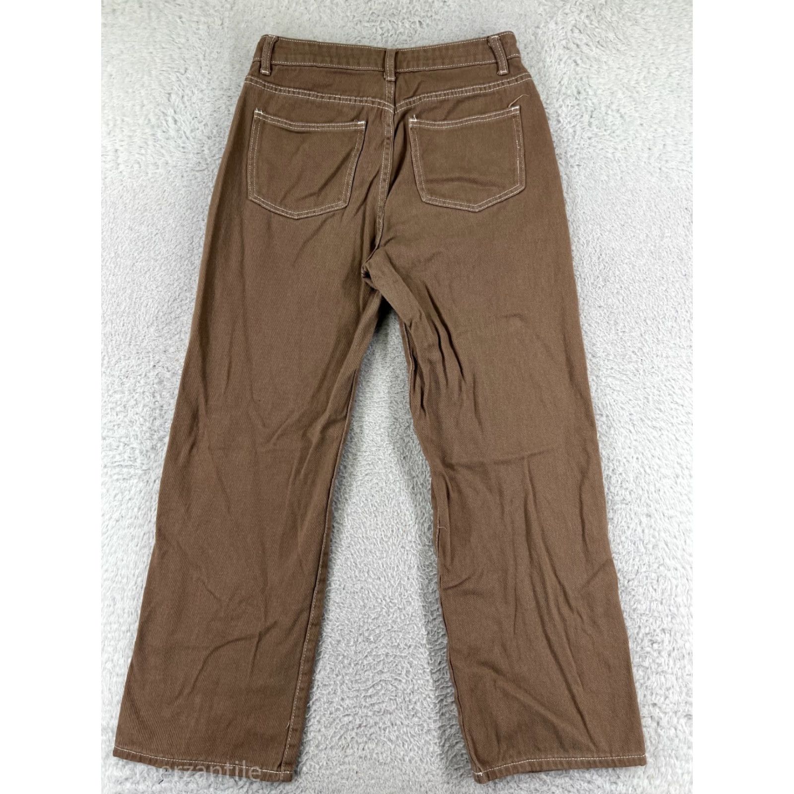 Shein SheIn Denim Jeans Straight Leg Pants Womens Medium Brown 5-Pocket Regular High Rise Cotton Stretch Jeans Size 32" / US 10 / IT 46 - 2 Thumbnail