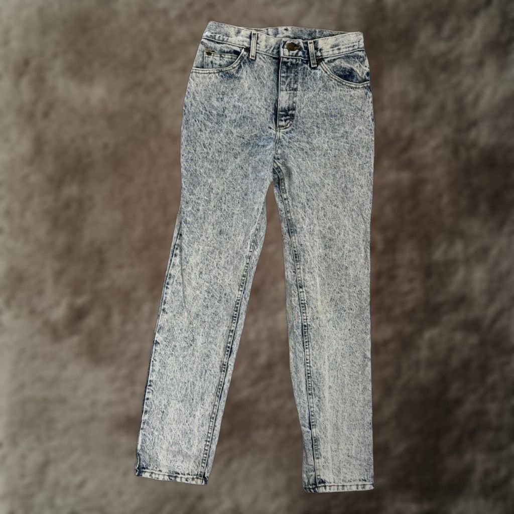 Lee VINTAGE Lee Jeans Denim Acid Wash Blue 26x30 USA 80s Regular Tapered Mens Size US 26 / EU 42 - 1 Thumbnail