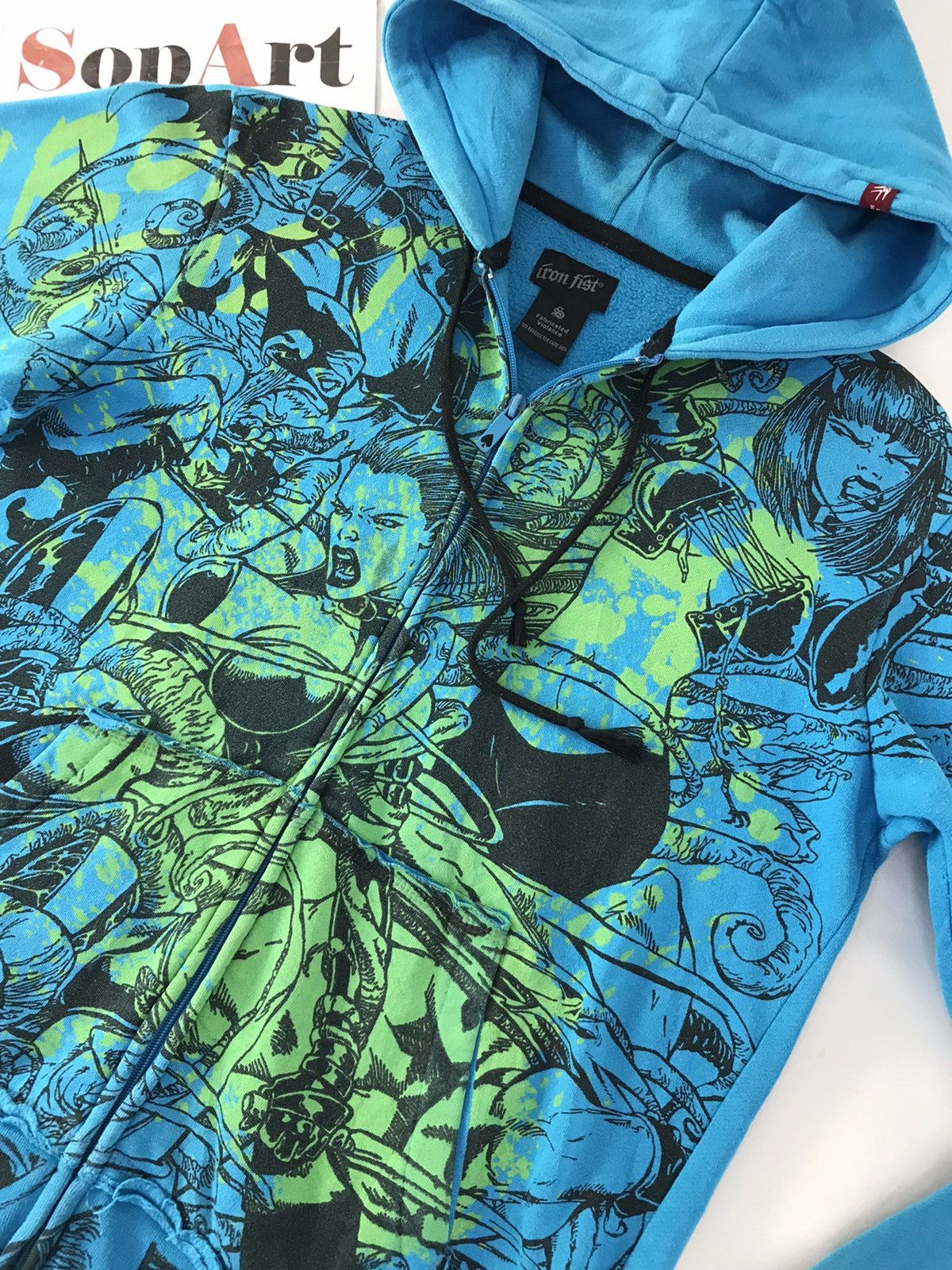 Anime Sweater Anima Iron Fist Babylon Overprint Hoodie Zipper Size US M / EU 48-50 / 2 - 4 Thumbnail