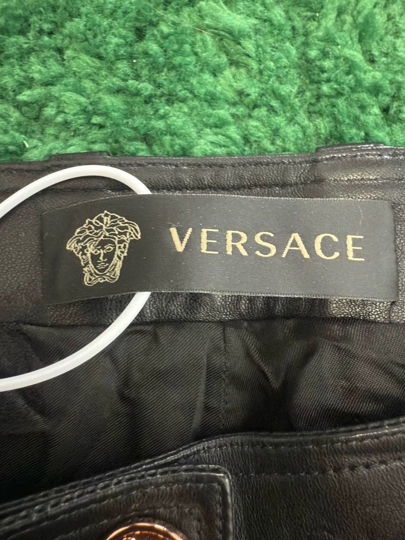 Versace VersaceGold Button Leather Pants 2503-Nextarrow Size US 42 / EU 58 - 3 Thumbnail