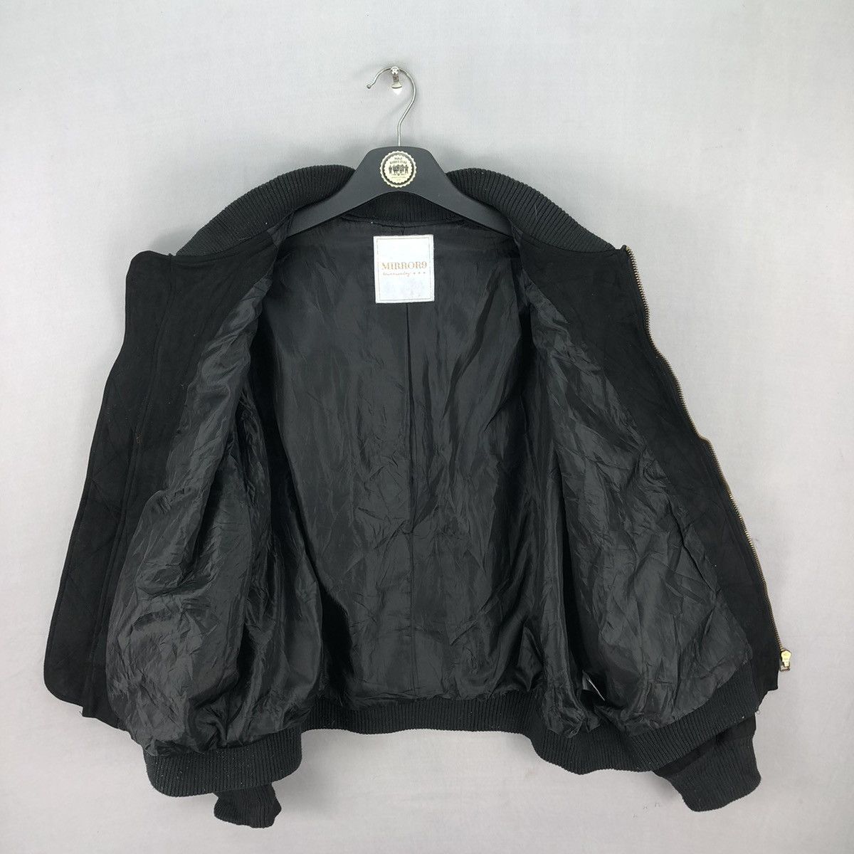 Japanese Brand Vintage Bomber Jacket Black Moleskin by MIRROR9 Size M / US 6-8 / IT 42-44 - 15 Thumbnail