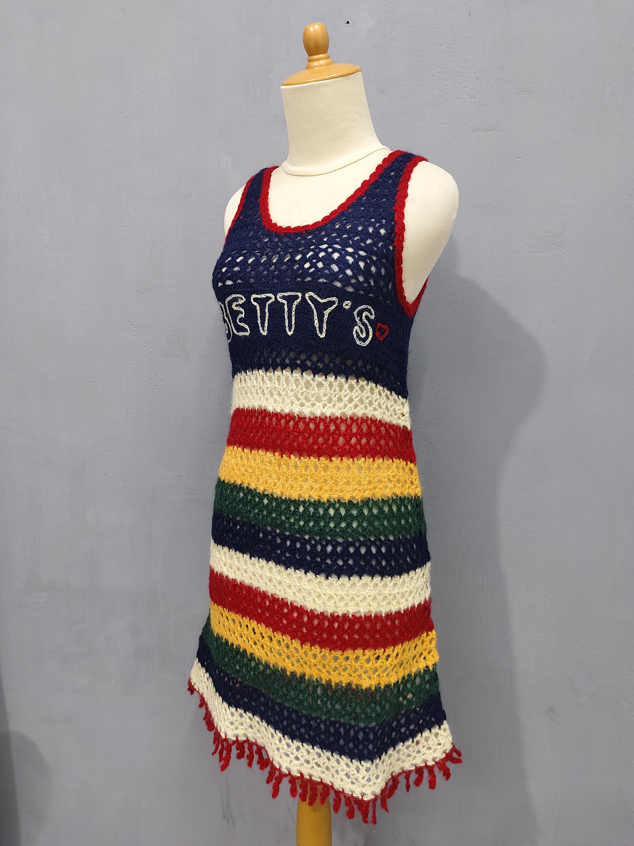 Japanese Brand 90s Betty's Blue🇯🇵 by Shinji Abe Knitted Sleeveless Size M / US 6-8 / IT 42-44 - 3 Thumbnail