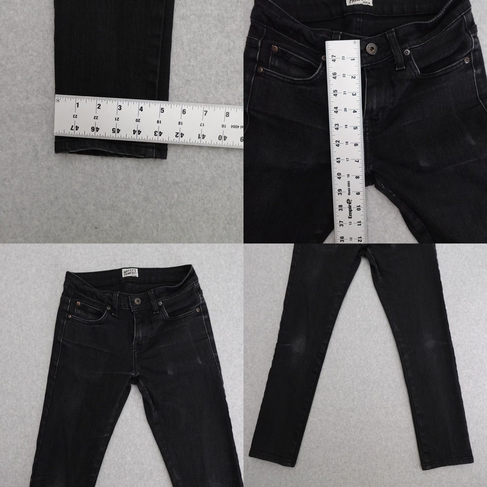 Denime Naked & Famous Denim Jeans Slim 28 Black Denim 28x26 Mens Regular Straight 9.5oz Denim Size 28 Black Jeans Skinny Fit 28x26 Size US 28 / EU 44 - 8 Thumbnail