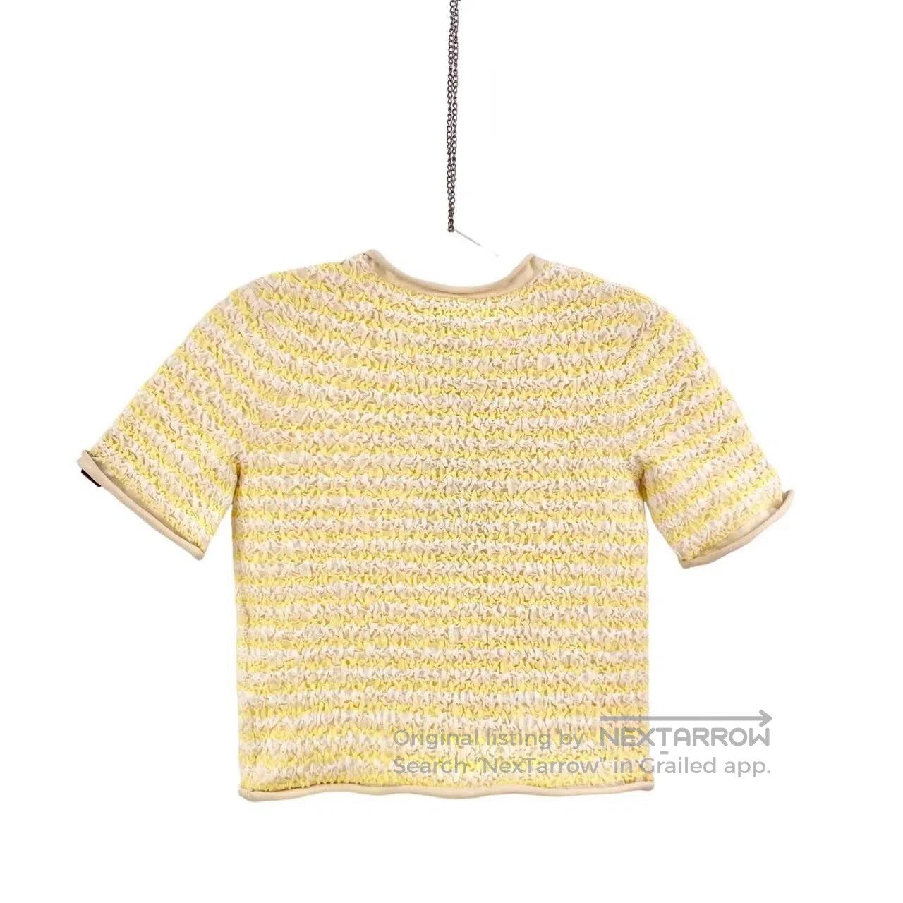 Louis Vuitton Louis Vuitton Pleated chick yellow striped short sleeves| Size M / US 6-8 / IT 42-44 - 2 Thumbnail