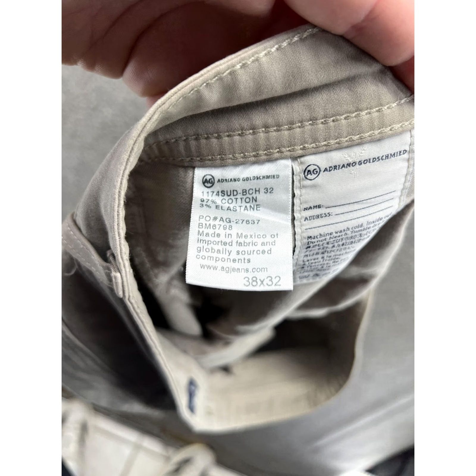 Vintage Adriano Goldschmied Pants Mens 38x32 Beige Chino Stretch Graduate Tailored Leg Size US 38 / EU 54 - 3 Thumbnail