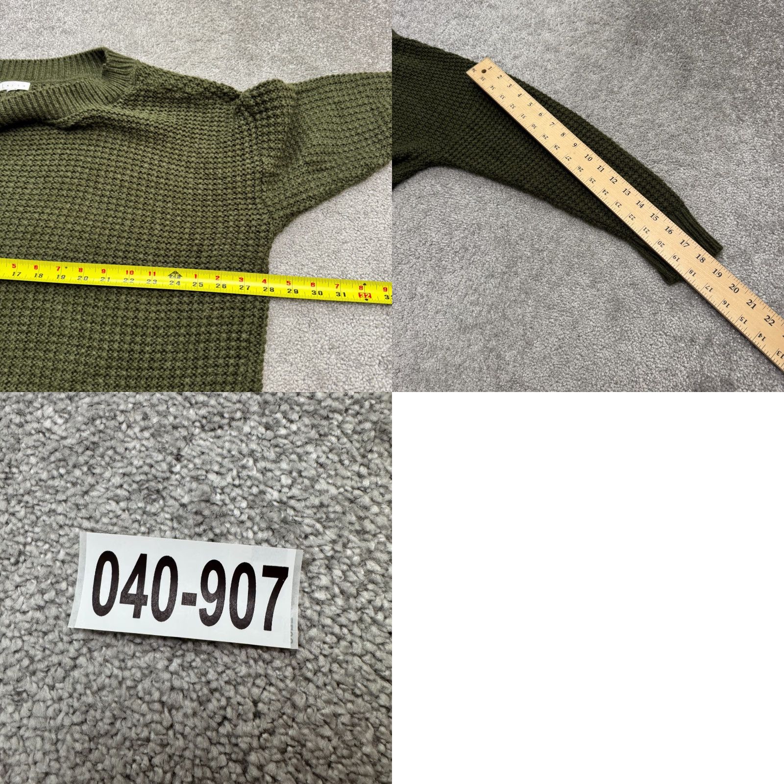 Vintage Leith Waffle Knit Oversized Pullover Sweater Womens XL Dark Green Boat Neck Size XL / US 12-14 / IT 48-50 - 8 Thumbnail