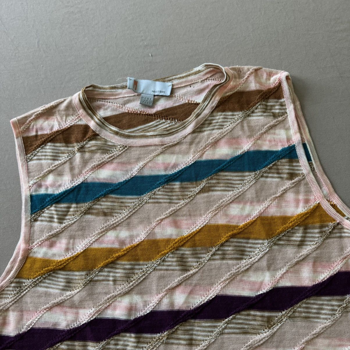 Missoni Missoni Striped Textured Knit Tank Top Size XL / US 12-14 / IT 48-50 - 3 Thumbnail