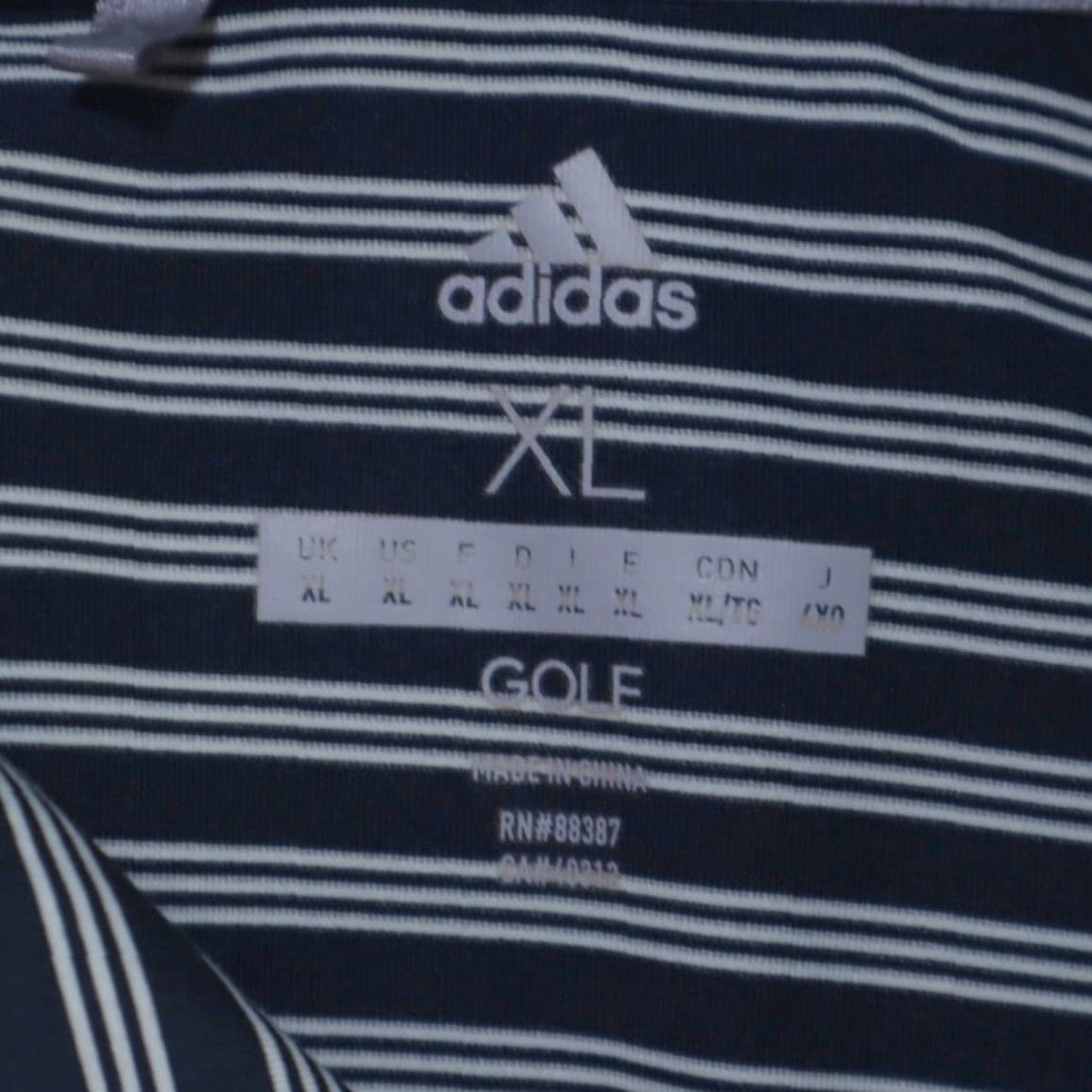 Adidas Adidas Golf Polo Shirt Navy Blue Striped XL Men’s Short Sleeve Polyester High Stretch Polo Shirt Size US XL / EU 56 / 4 - 5 Thumbnail