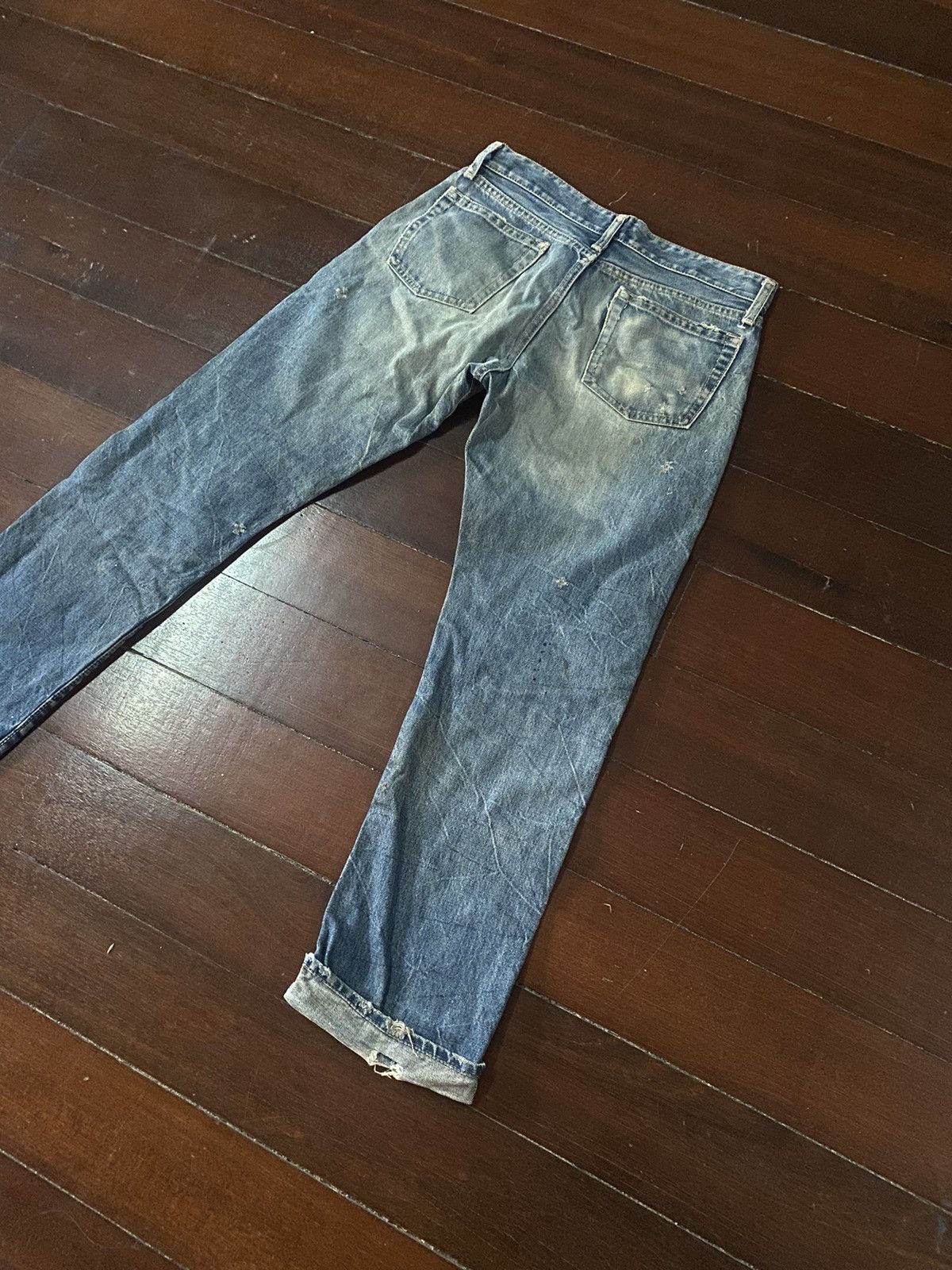 Blue Blue Japan FIRE 🔥 BLUE BLUE JAPAN SASHIKO BORO STITCH DISTRESSED Size US 32 / EU 48 - 10 Thumbnail
