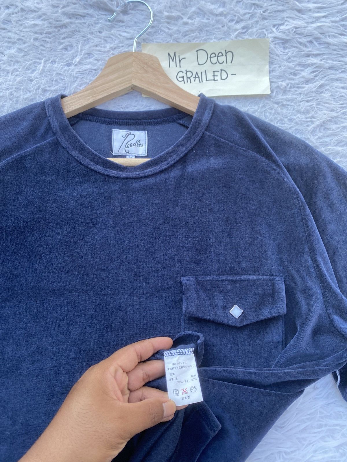 Needles Rare Vintage Needles Velvet Pocket Tshirt Size US M / EU 48-50 / 2 - 11 Thumbnail