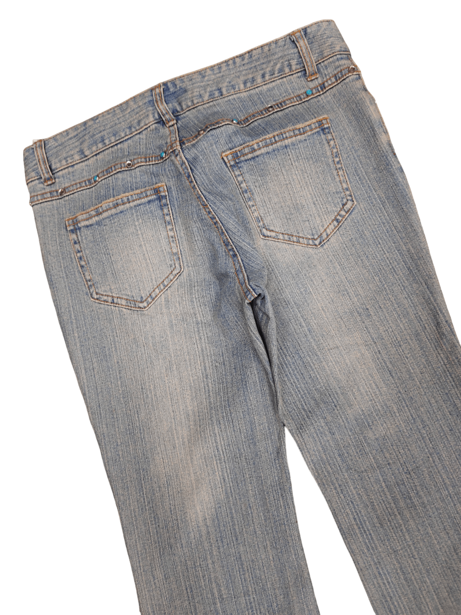 If Six Was Nine Flare Jeans Muuga Distress Faded Boot Cut Y2k Low Rise Size US 30 / EU 46 - 15 Thumbnail