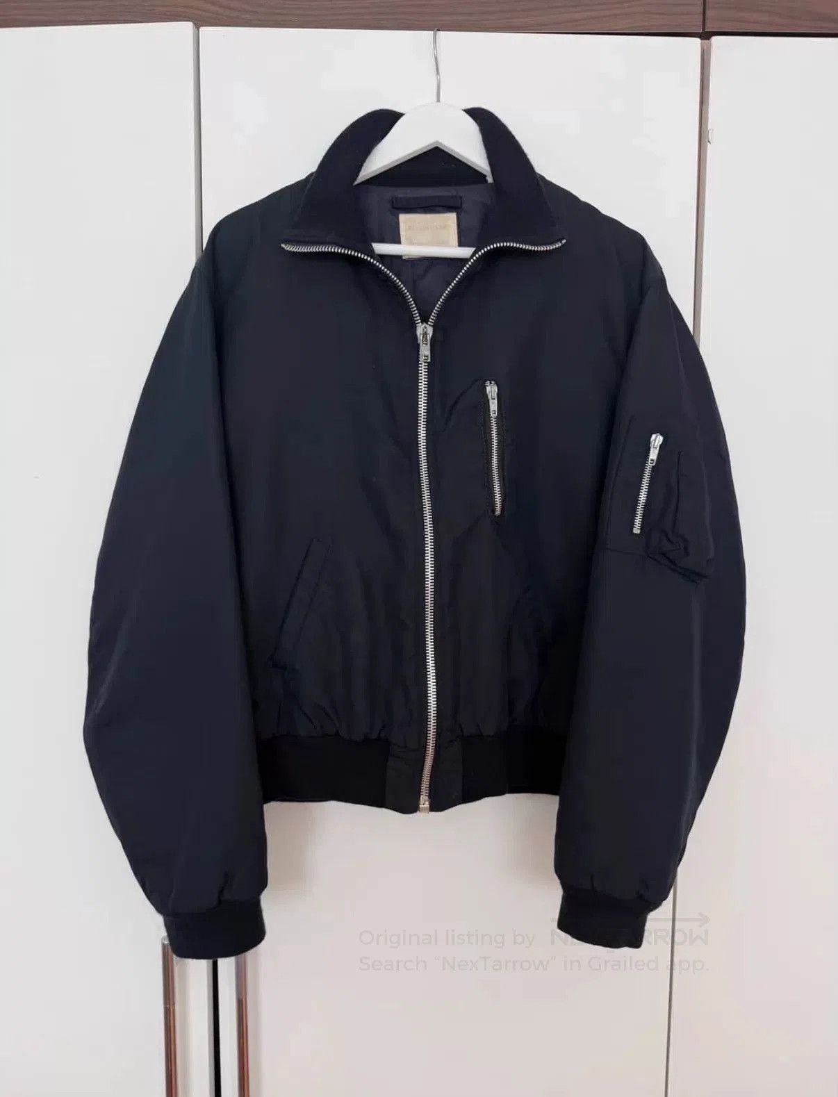 Helmut Lang Black Bomber Jacket with Zip Pockets - Size M. Size US M / EU 48-50 / 2 - 2 Thumbnail