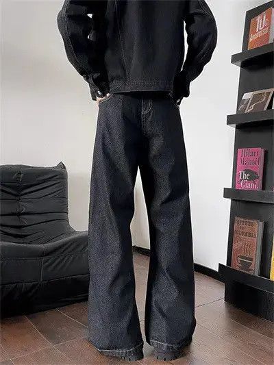 Japanese Brand Retro loose reverse patchwork micro flared jeans Size US 32 / EU 48 - 4 Thumbnail