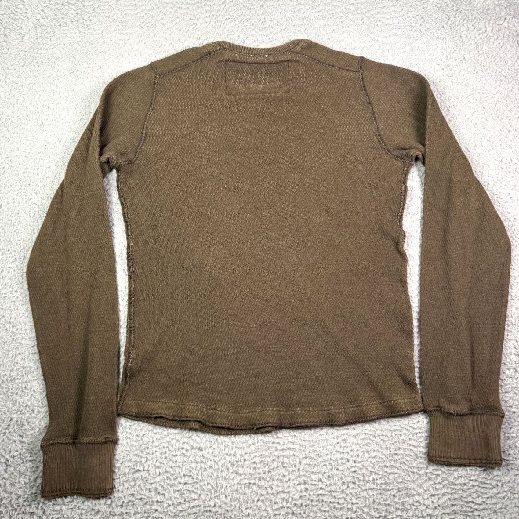 Abercrombie & Fitch VINTAGE Abercrombie & Fitch Waffle Knit Thermal Shirt Mens L Brown Muscle Fit Size US L / EU 52-54 / 3 - 6 Thumbnail