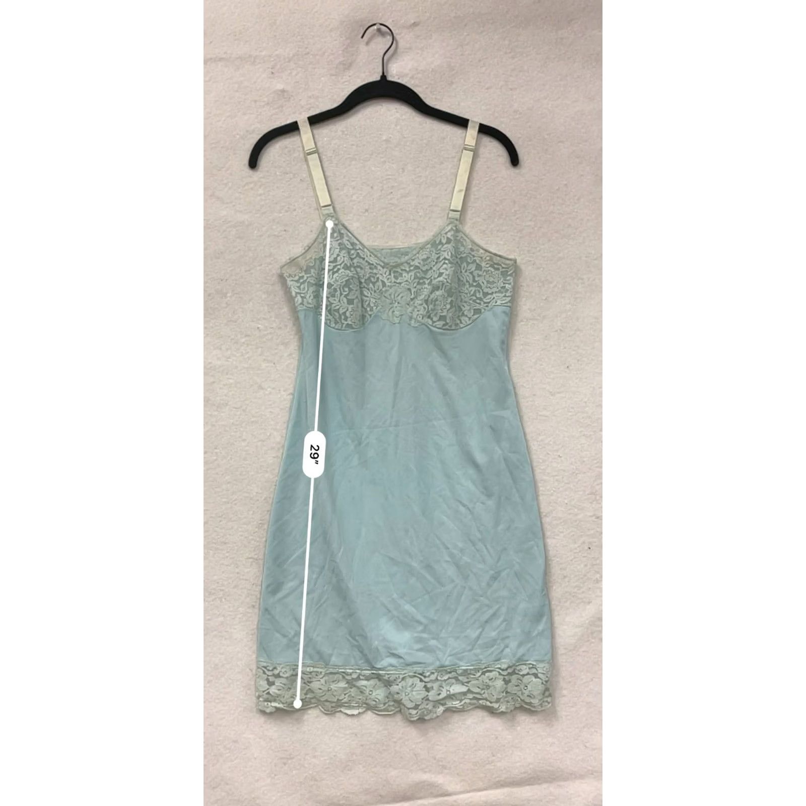 Vintage VINTAGE Blue Lace Trimmed Slip Dress Womens M/L Size M / US 6-8 / IT 42-44 - 6 Thumbnail