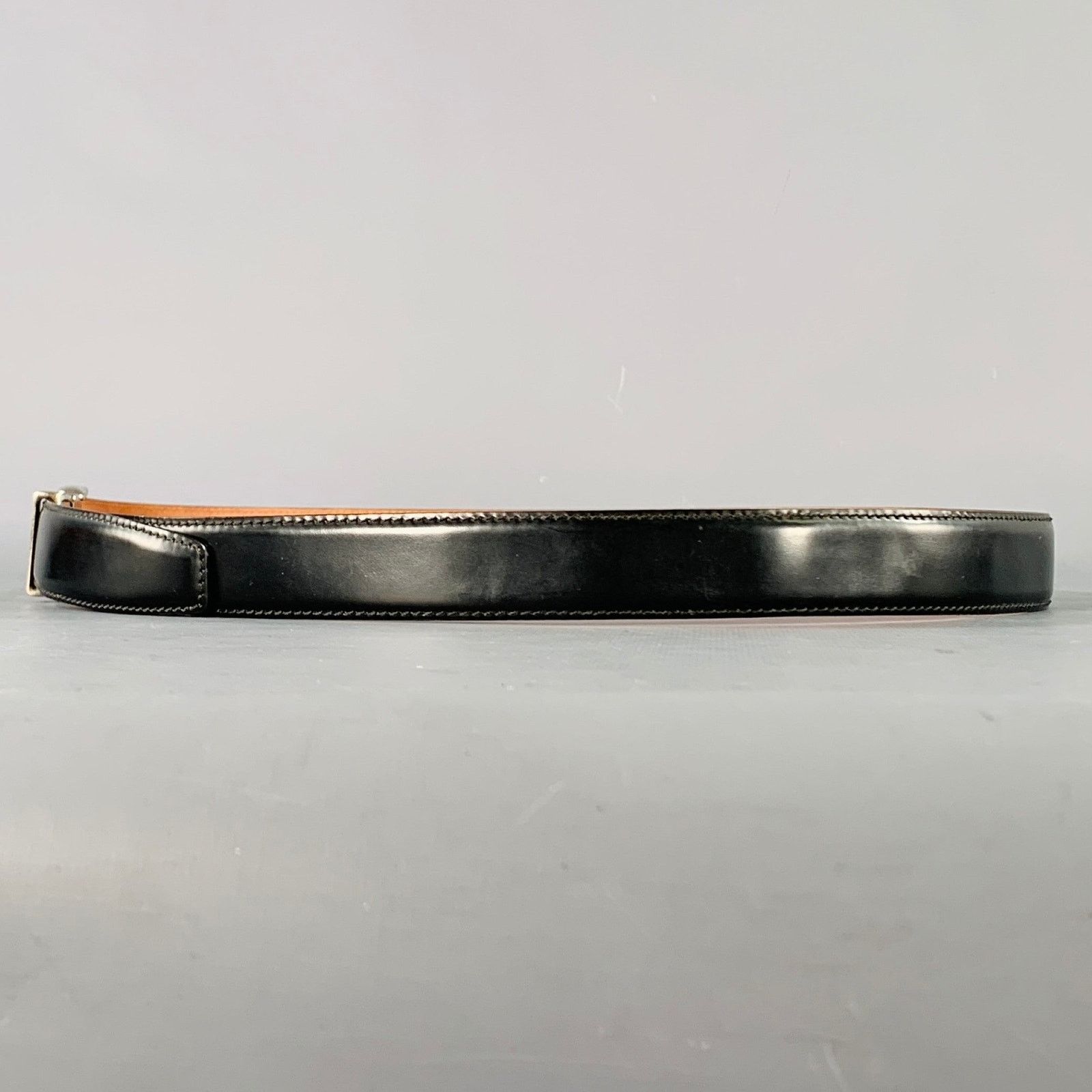 Tod's TOD'S Size 38 Black Silver Leather Belt Size 38 - 4 Thumbnail