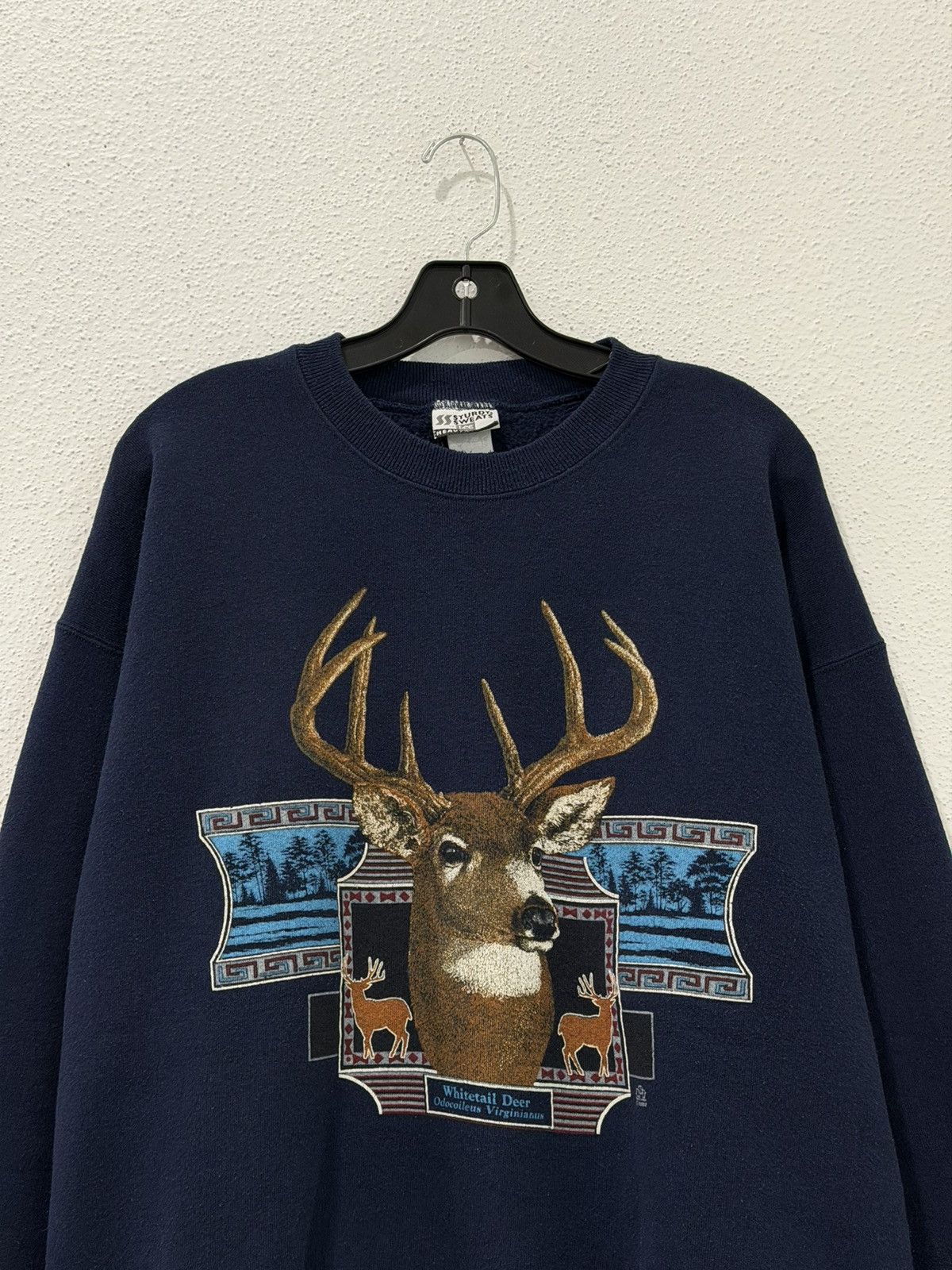 Lee Vintage 90s Whitetail Deer Crewneck Sweatshirt Large Navy Size US L / EU 52-54 / 3 - 2 Thumbnail