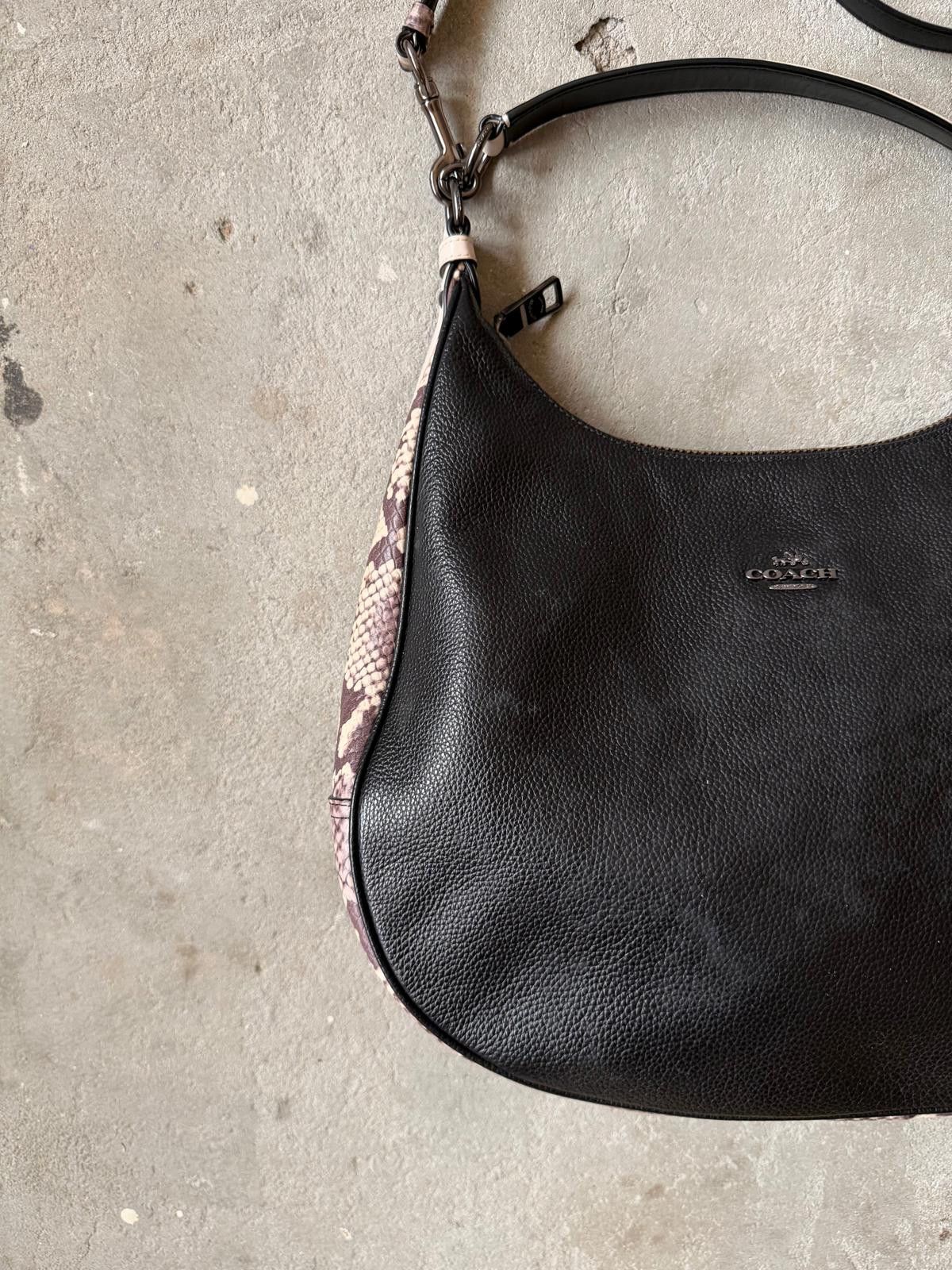 Coach Coach 2Way Harley Hobo Snake Embossed Shoulder Bag Black Size ONE SIZE - 2 Thumbnail