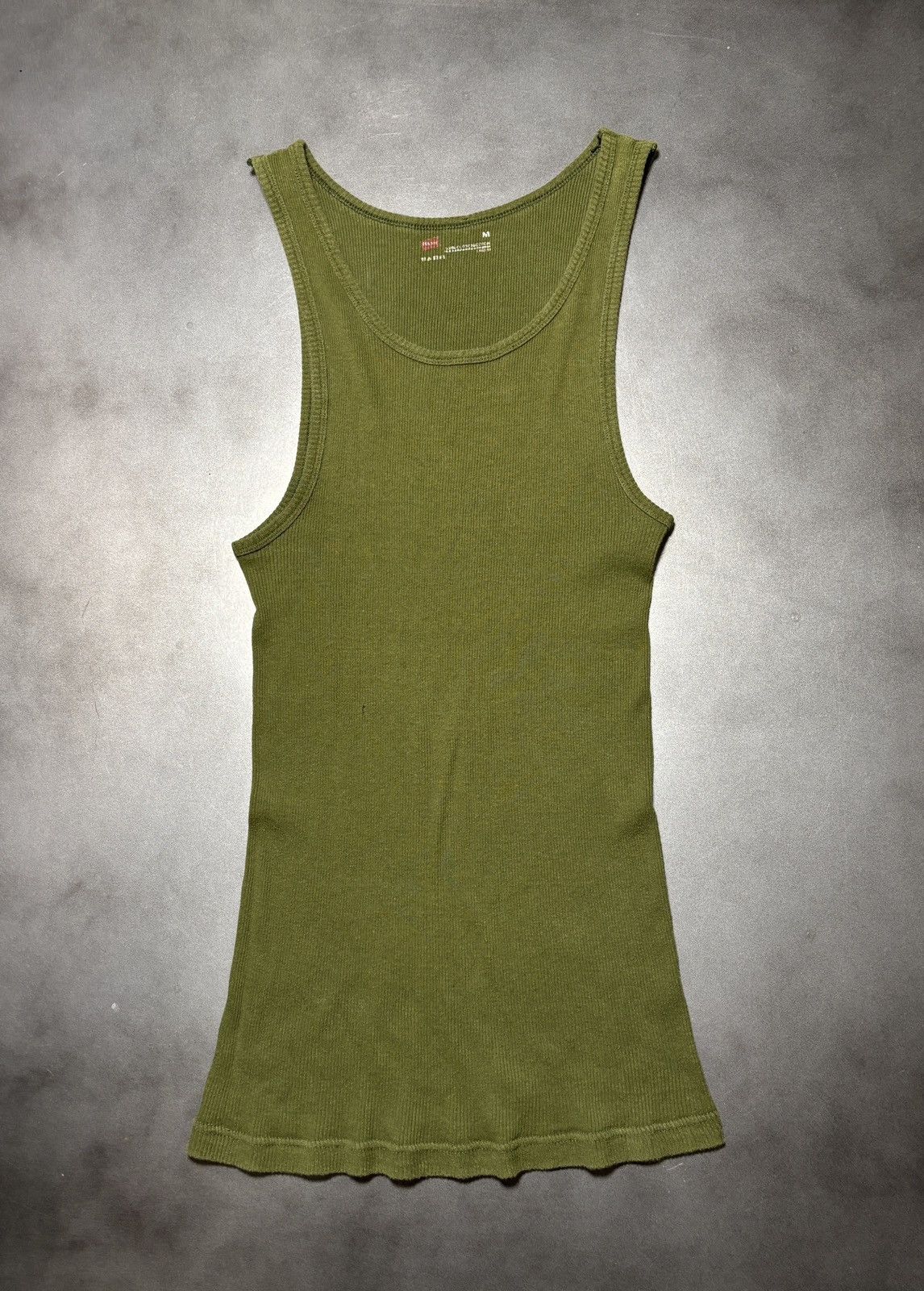 Hanes 2000s Vintage Hanes Tank Top Blank Drab Army Green 90s Size US M / EU 48-50 / 2 - 7 Thumbnail