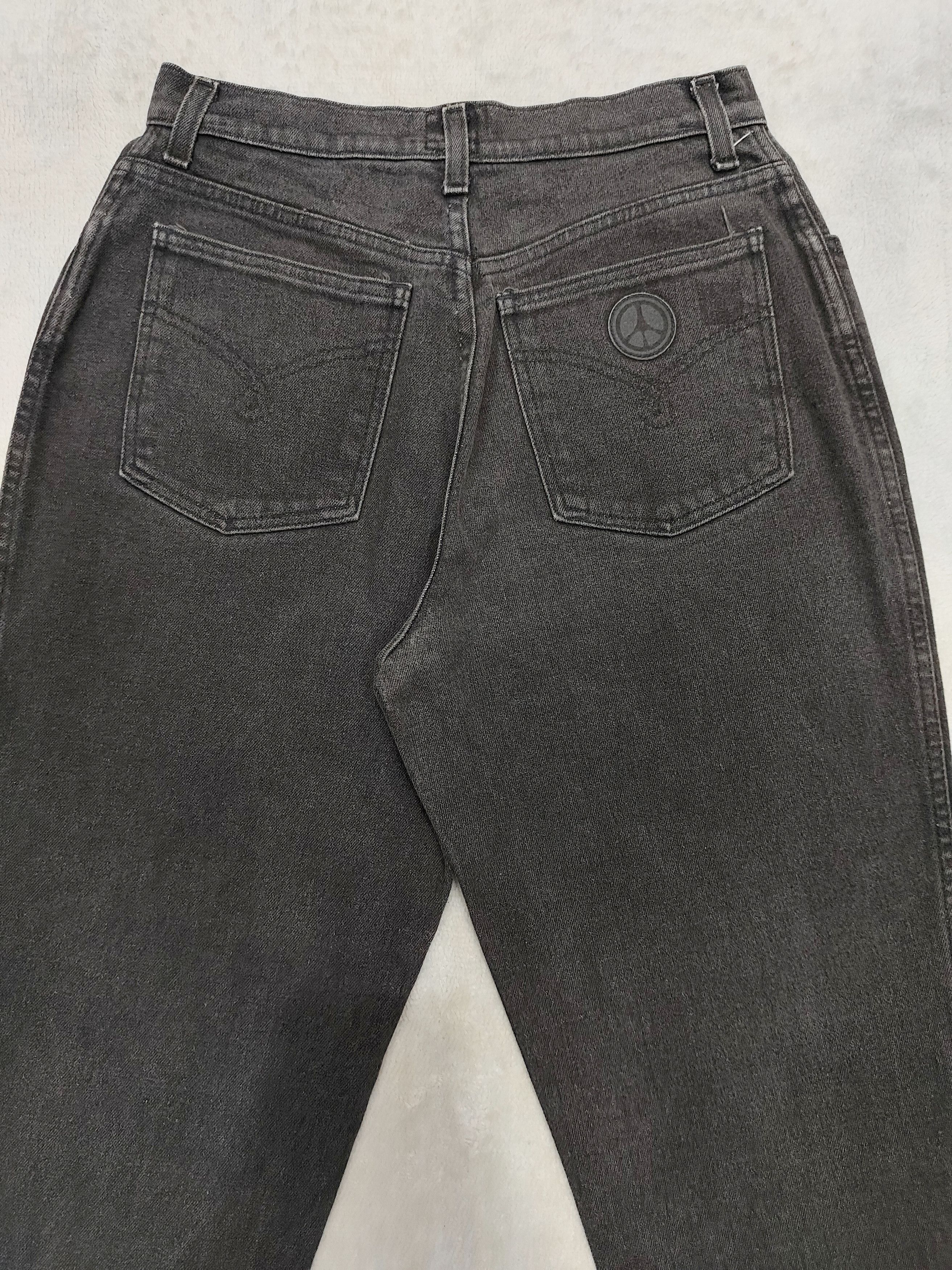 Moschino 90s Moschino- Peace Logo Y2K Archive High Waist Washed Jeans Size 29" - 2 Thumbnail