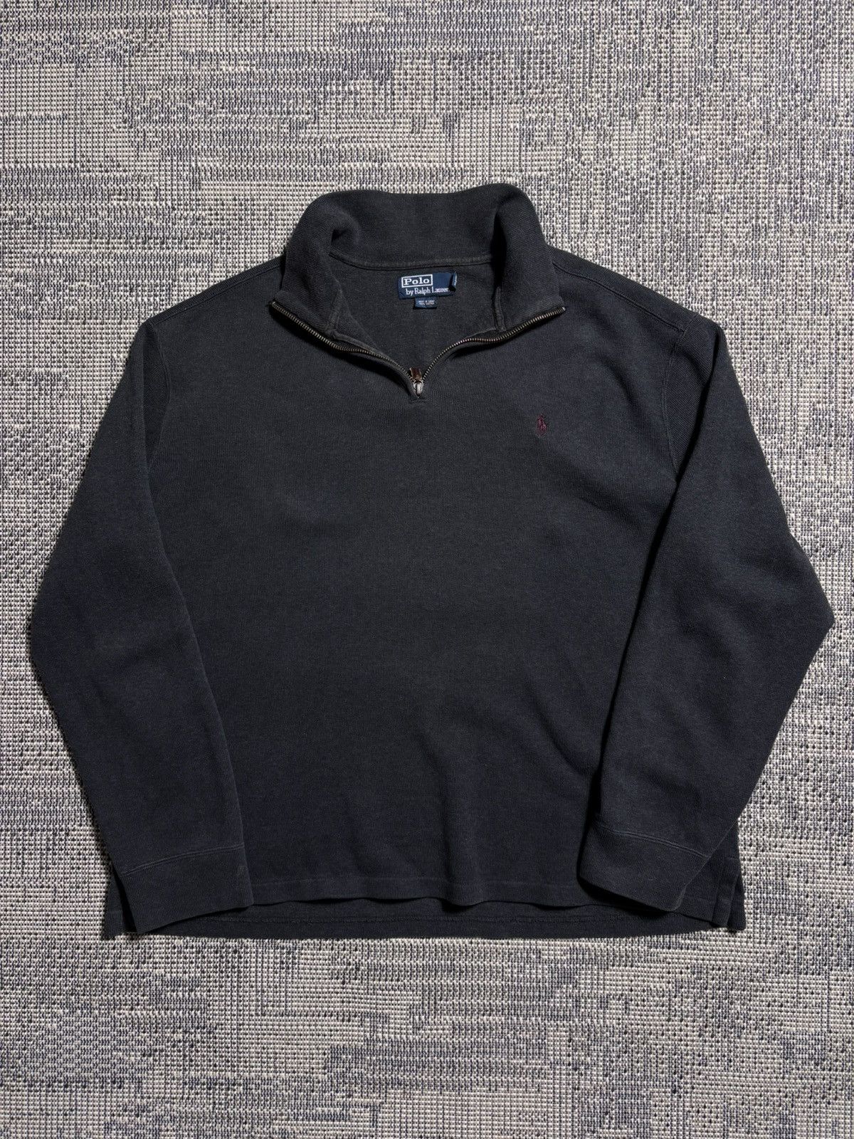 Polo Ralph Lauren Polo Ralph Lauren Vintage Gray 1/3 Zip Cotton Sweater Size US XL / EU 56 / 4 - 1 Thumbnail